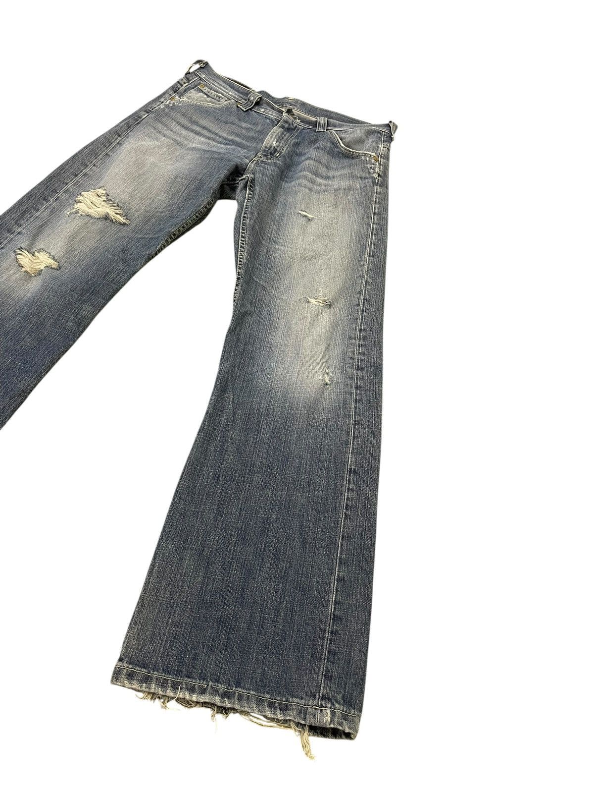 Lee Flare Jeans Lee Europe Faded Distress Boot Cut 2🟦3 Size US 33 - 3 Thumbnail