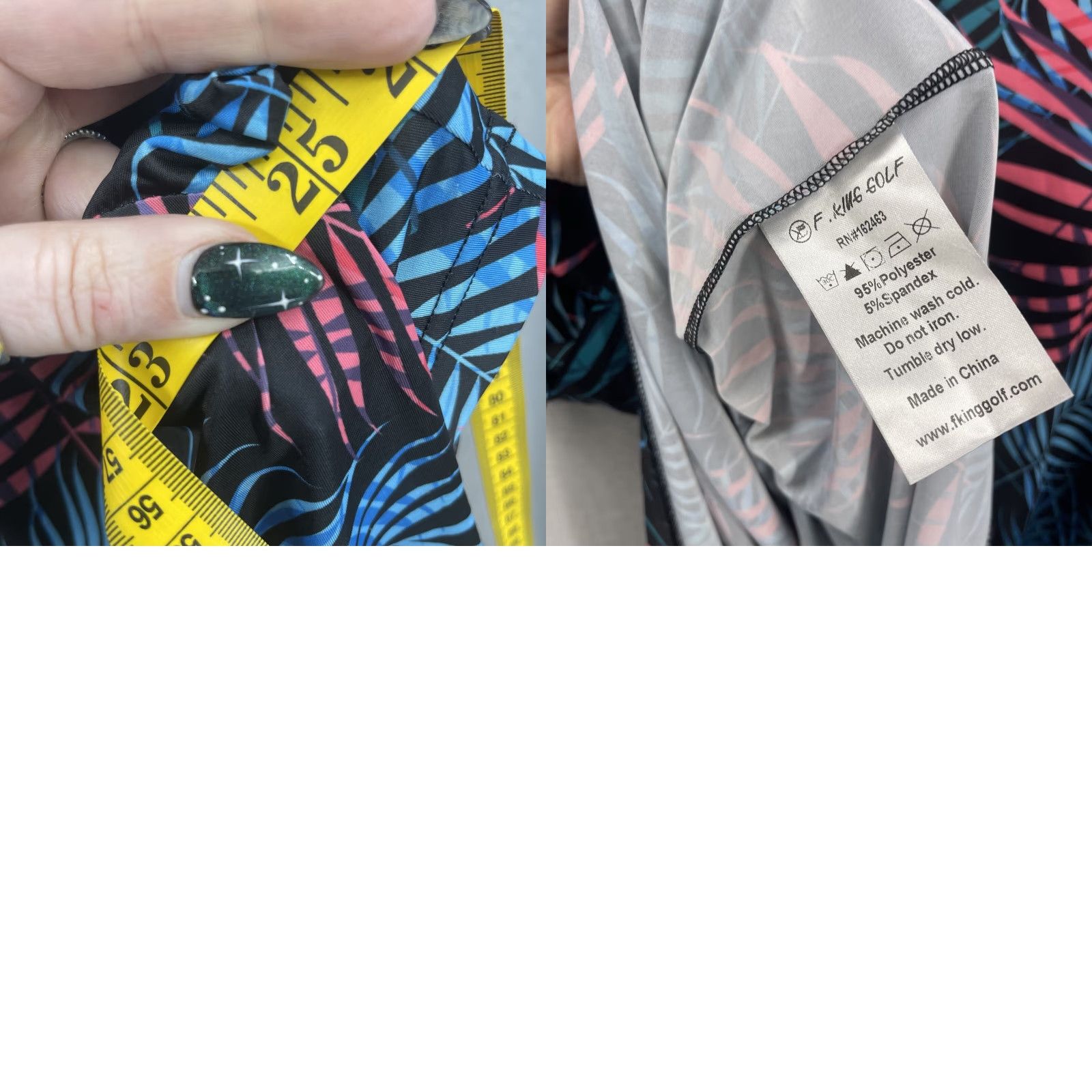 Vintage F.King Golf Polo Shirt Mens L Floral Palms UPF 50 Logo Novelty Preppy Dad Sports Golf Shirt Mens L Black Floral Palm Logo UPF 50 Size US L / EU 52-54 / 3 - 9 Thumbnail
