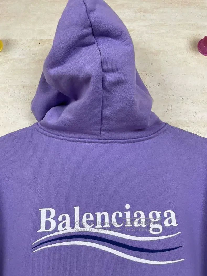 Balenciaga Balenciaga Eggplant Purple Cola Embroidered Hoodie Size US S / EU 44-46 / 1 - 4 Thumbnail