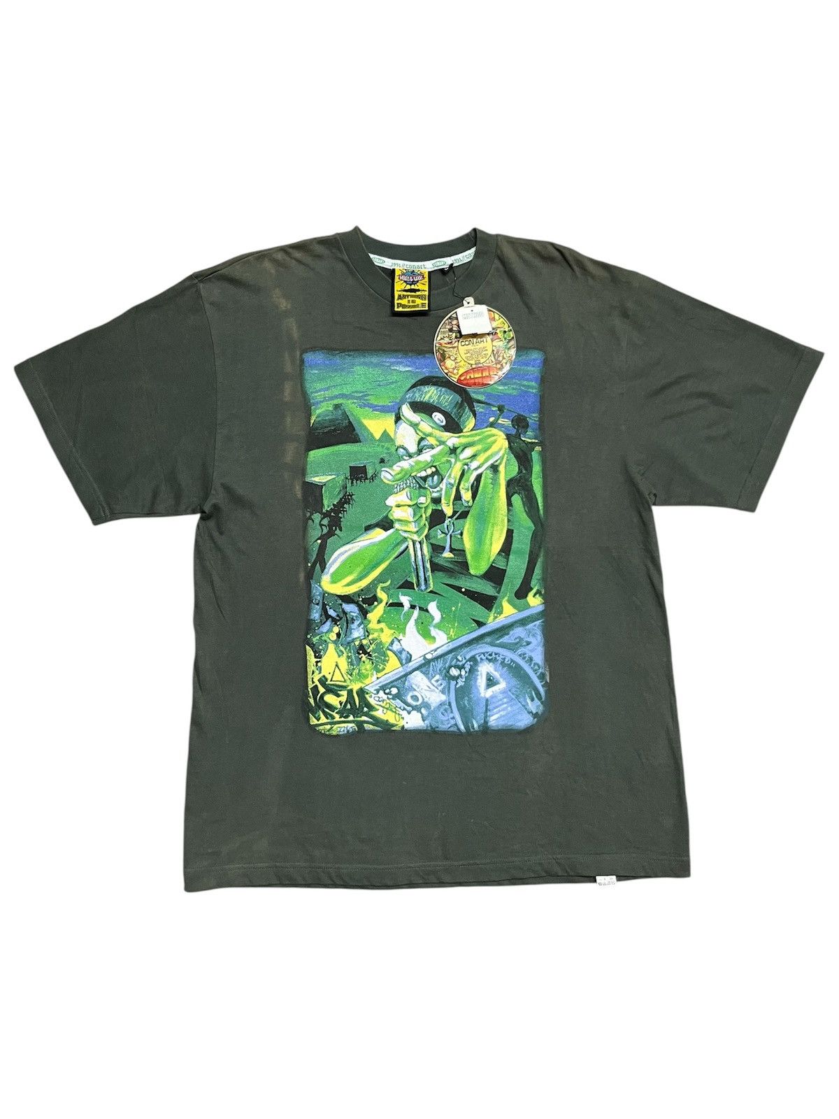 Rap Tees NOS 1991 Conart World Wide Mear One Graffiti Art Rap T-Shirt Size US L / EU 52-54 / 3 - 1 Thumbnail