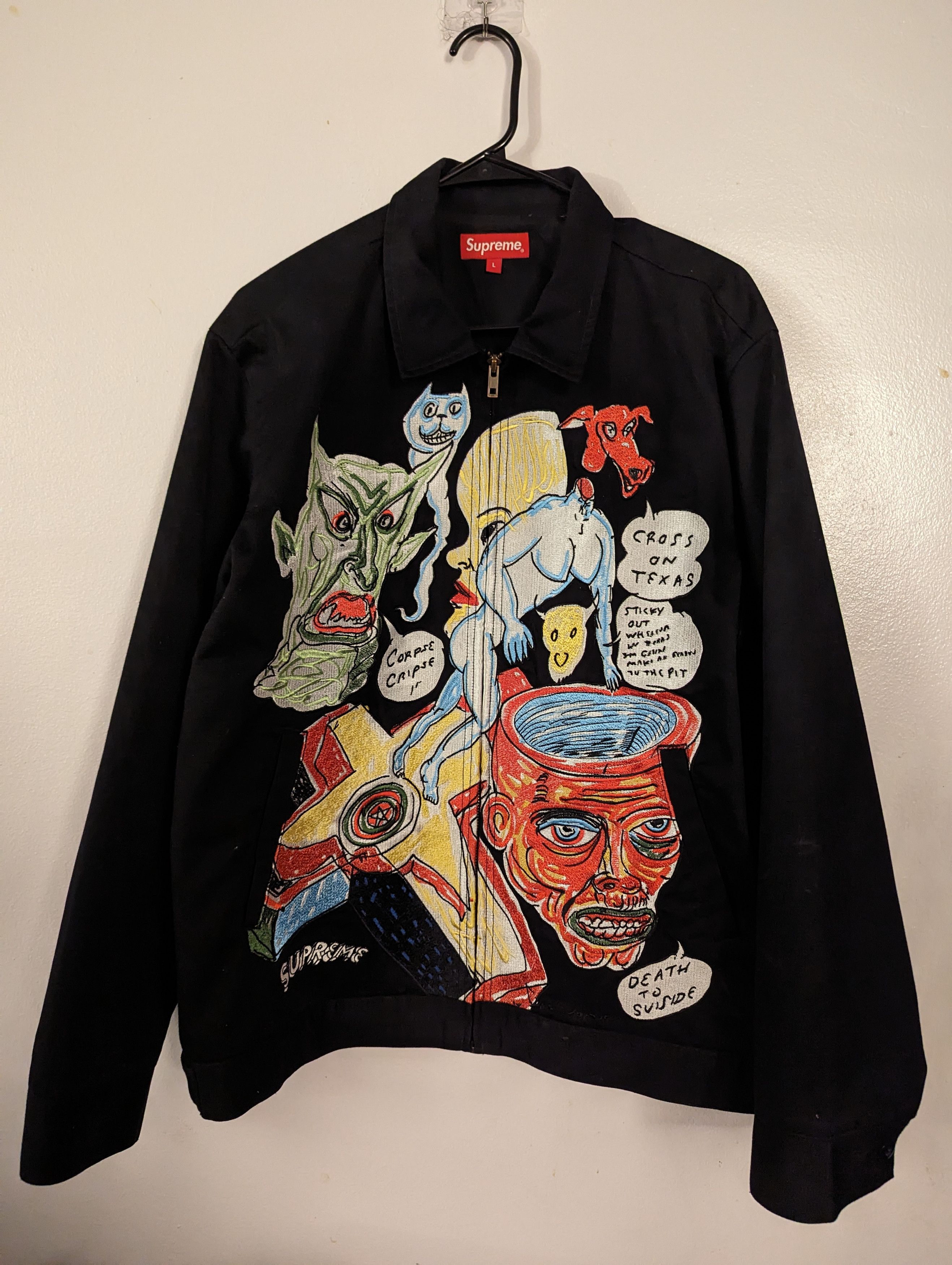 Supreme Daniel Johnston Embroidered Work Jacket Black SS20