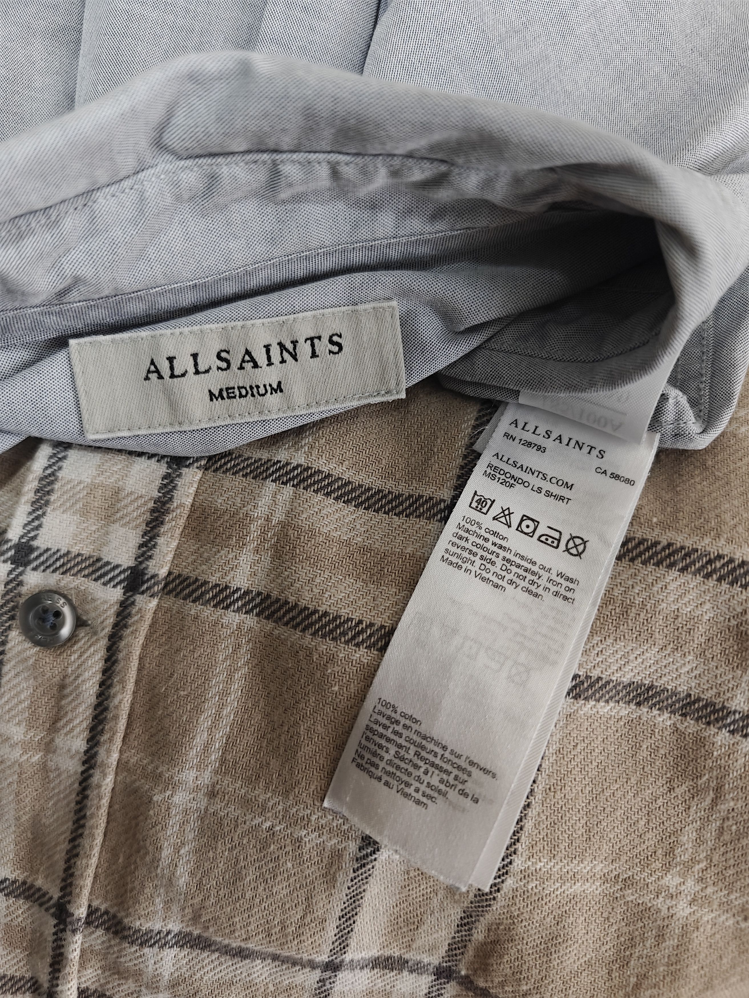 Allsaints Allsaints Redondo LS Shirt Gray size M Size US M / EU 48-50 / 2 - 9 Thumbnail