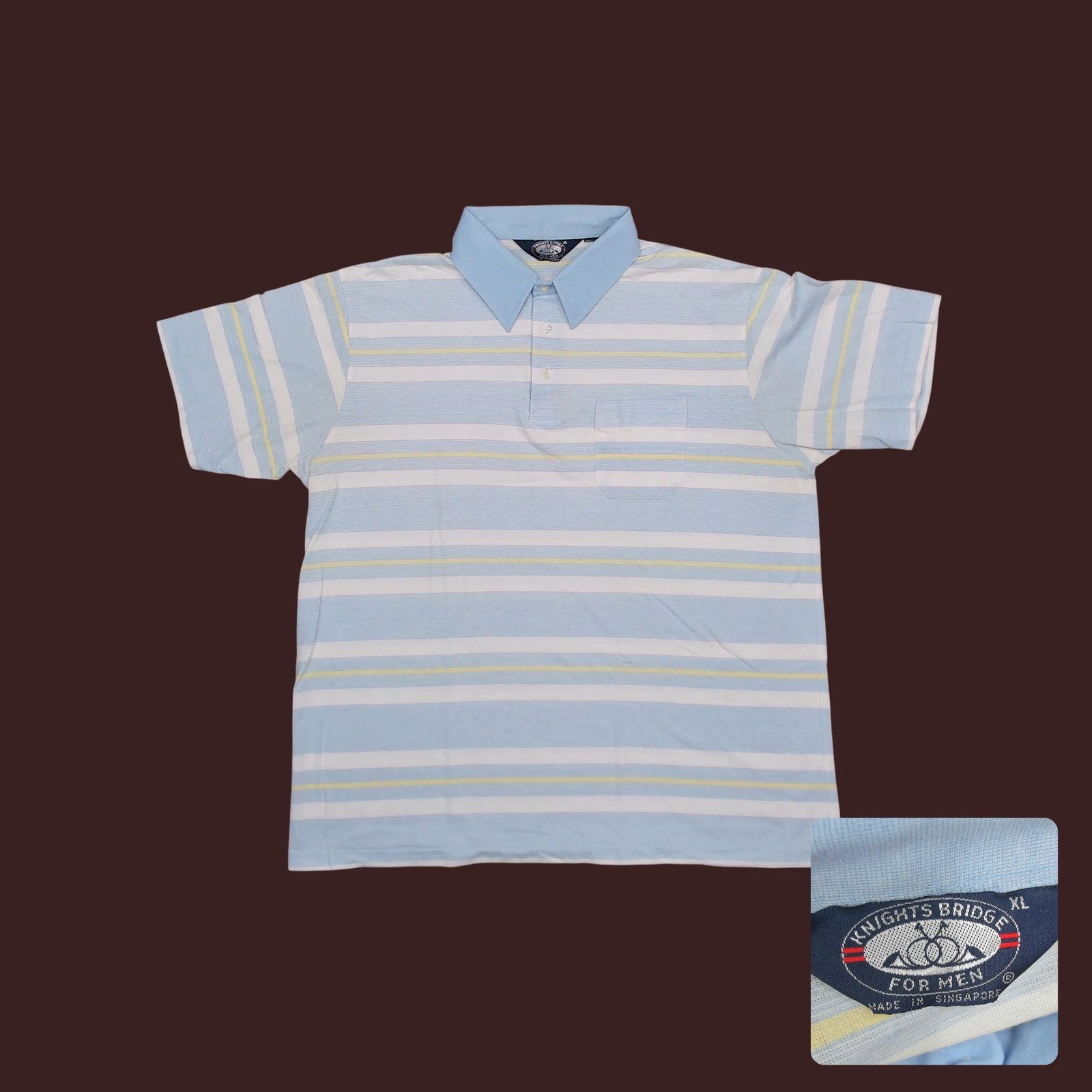 Knightsbridge Vintage Knightsbridge 80s Single Stitch Pastel Striped Polo Size US XL / EU 56 / 4 - 1 Thumbnail