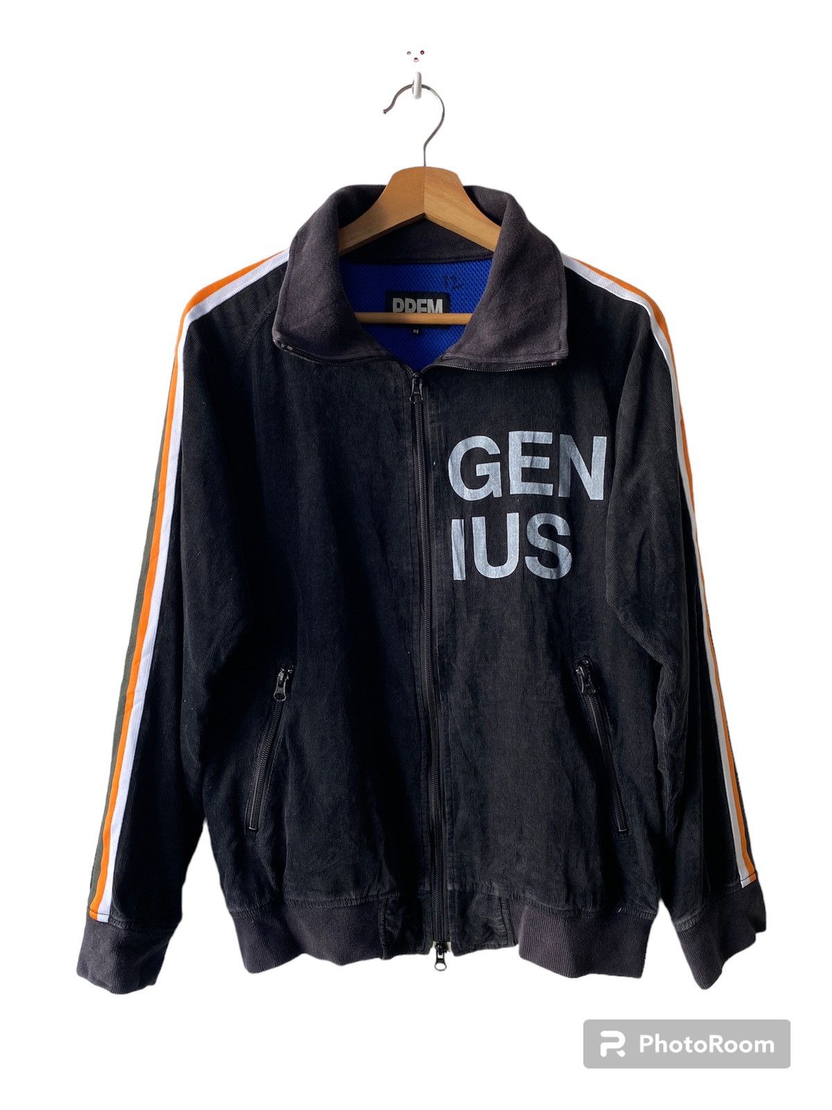 Japanese Brand 1990s - PPFM Japan ‘Genius’ Stripe Sleeve Corduroy Jacket Size US M / EU 48-50 / 2 - 1 Thumbnail