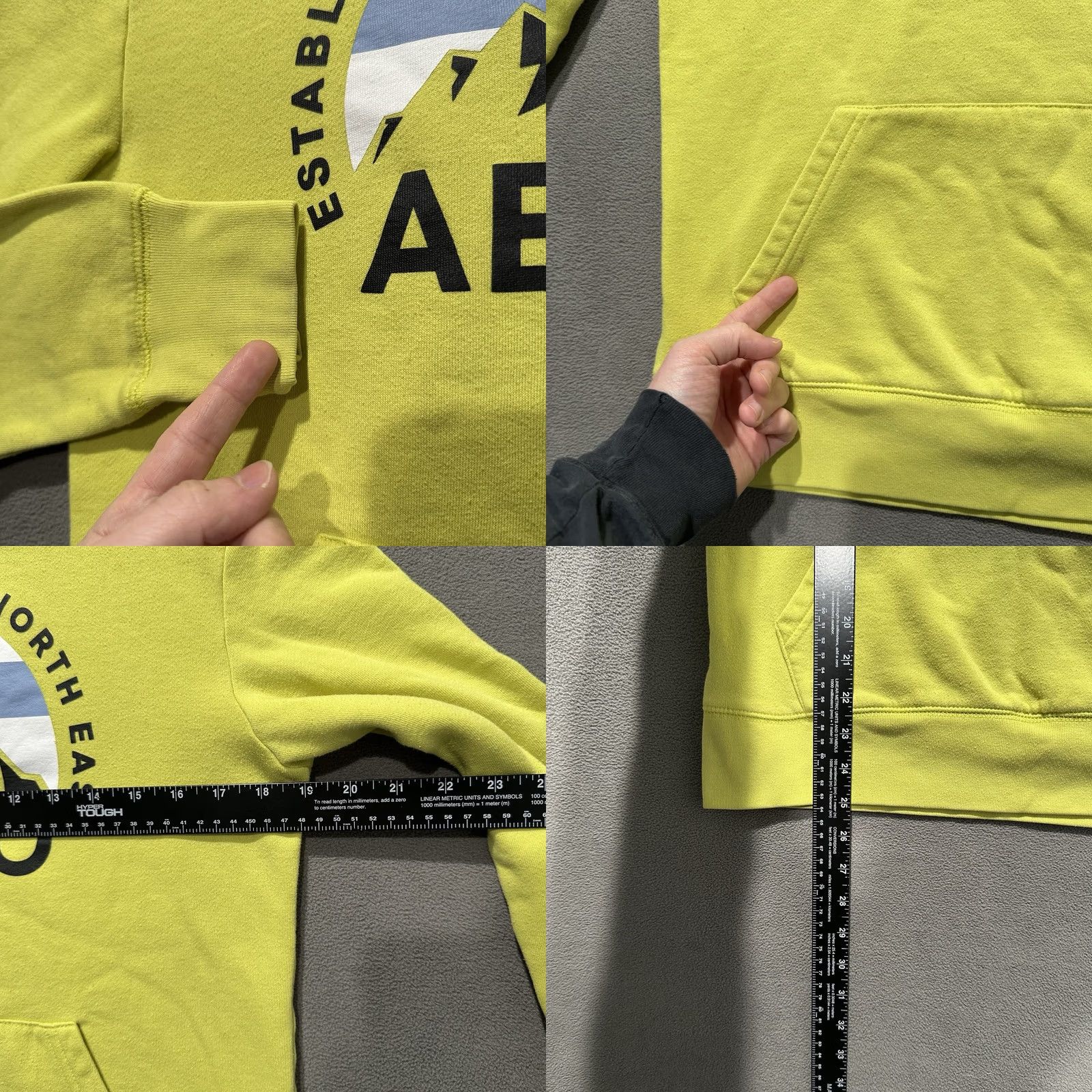 Aeropostale Aeropostale Hoodie Sweatshirt Mens Small Neon Yellow Mountain Peak Pullover GUC Size US S / EU 44-46 / 1 - 8 Thumbnail