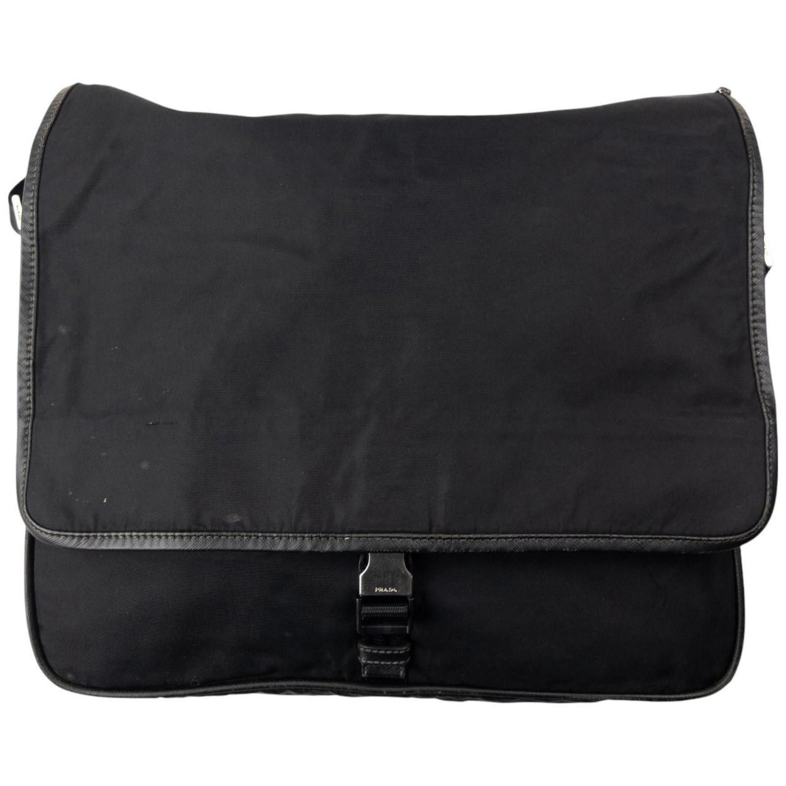 Vintage Prada Crossbody Messenger Bag in Black, Men's