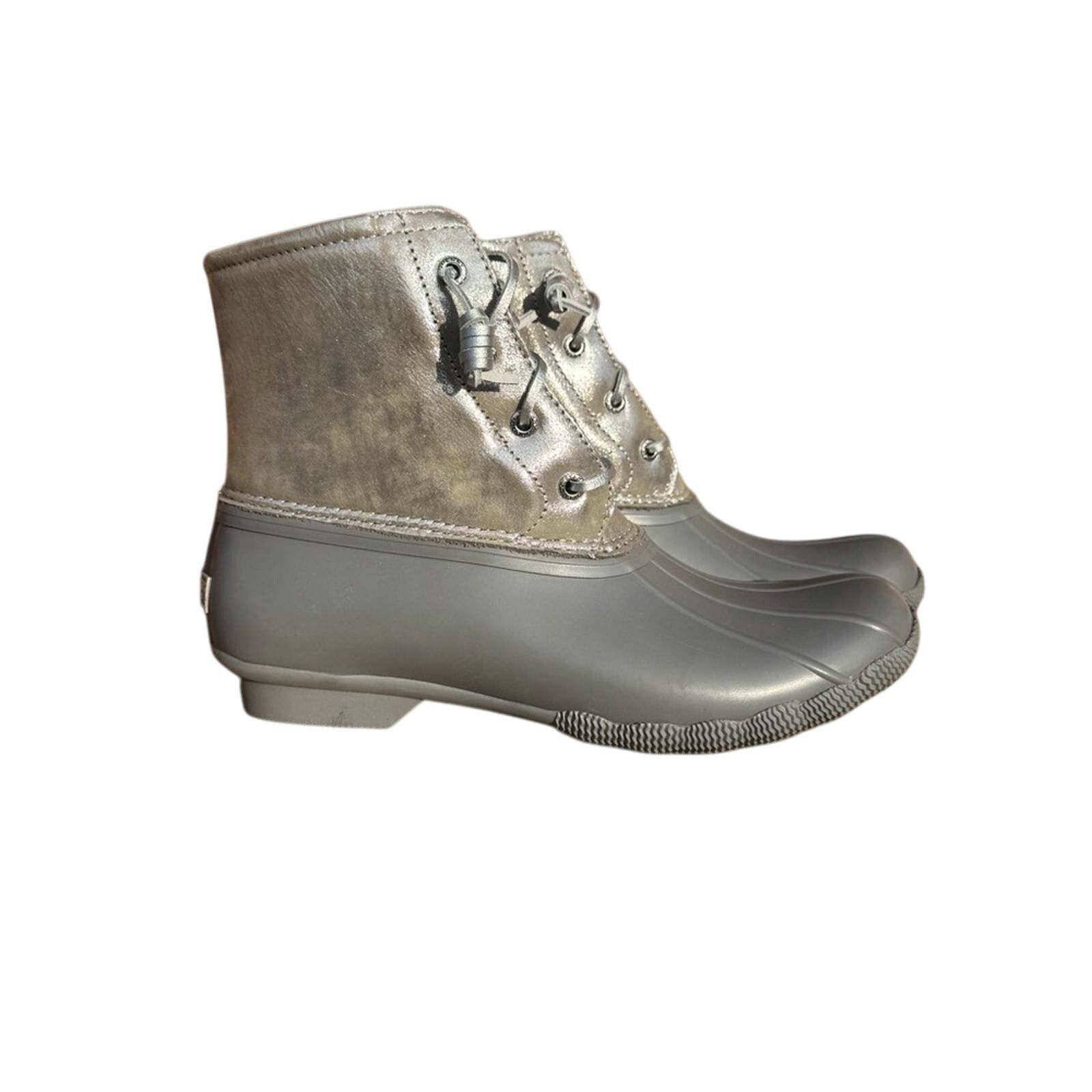 Sperry Sperry Silver & Gray Duck Boots Size US 9 / IT 39 - 3 Thumbnail