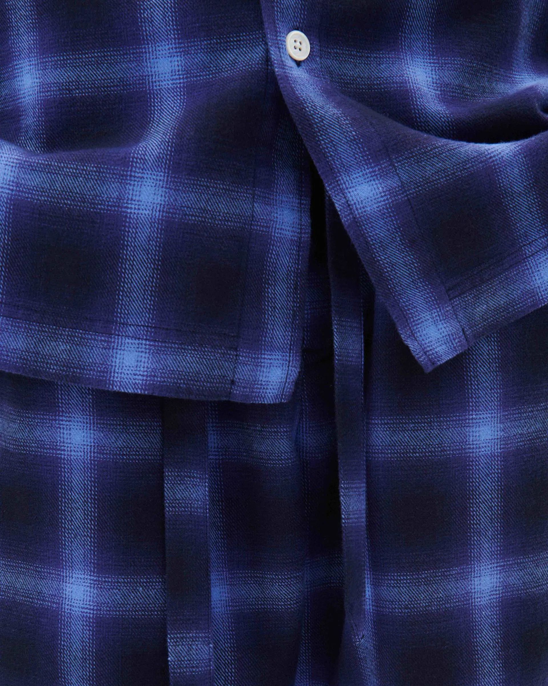 Tekla o1mle0525 Unisex Flannel Pyjamas Pants in Dark Blue Size 28" / US 6 / IT 42 - 4 Thumbnail