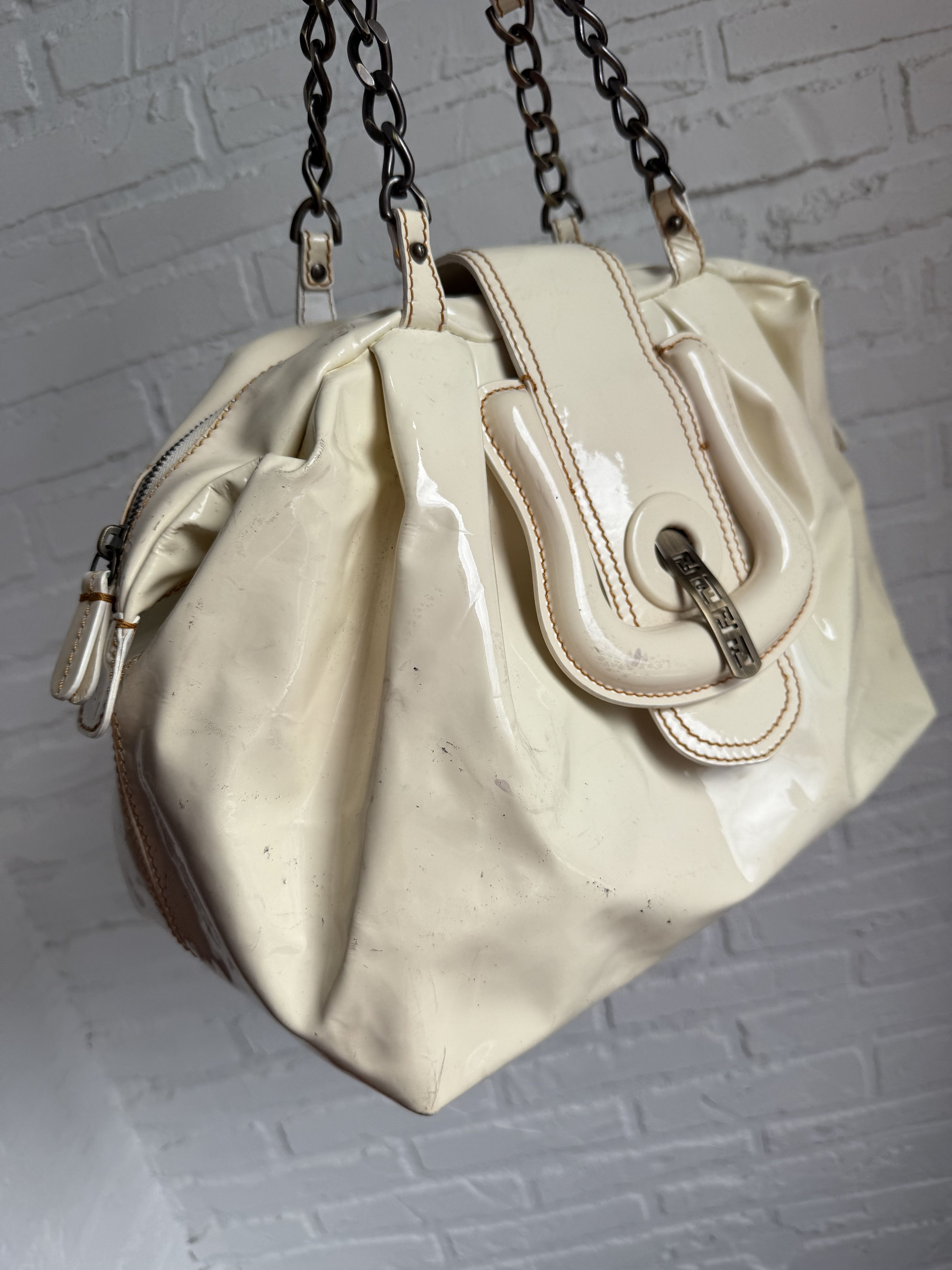 Fendi Vintage Fendi B Bag Patent Leather Chain Shoulder Bag y2k Size ONE SIZE - 11 Thumbnail
