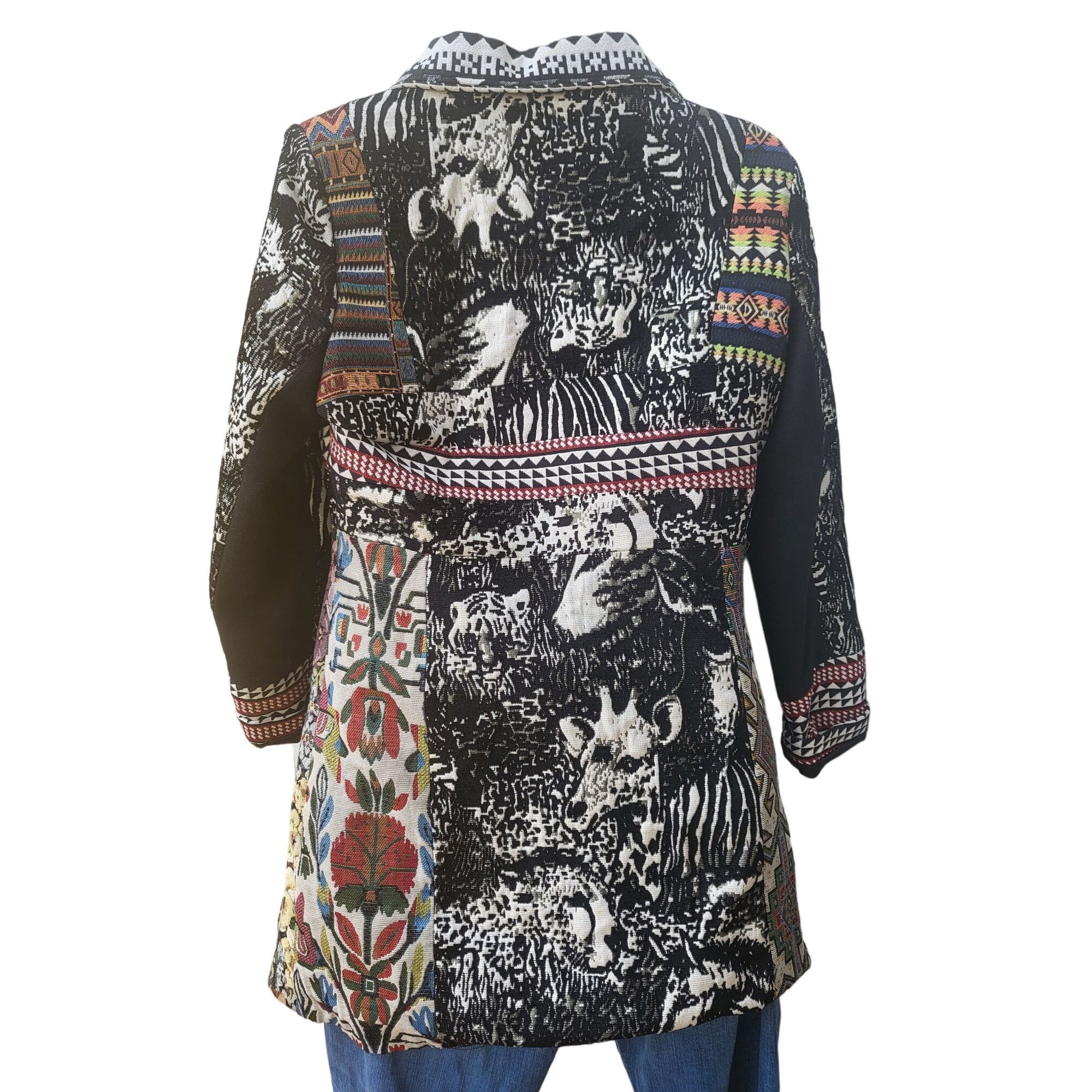 Other Dor Dor Couture Peacoat Sz M Southwestern Art Patchwork Cott Size M / US 6-8 / IT 42-44 - 3 Thumbnail