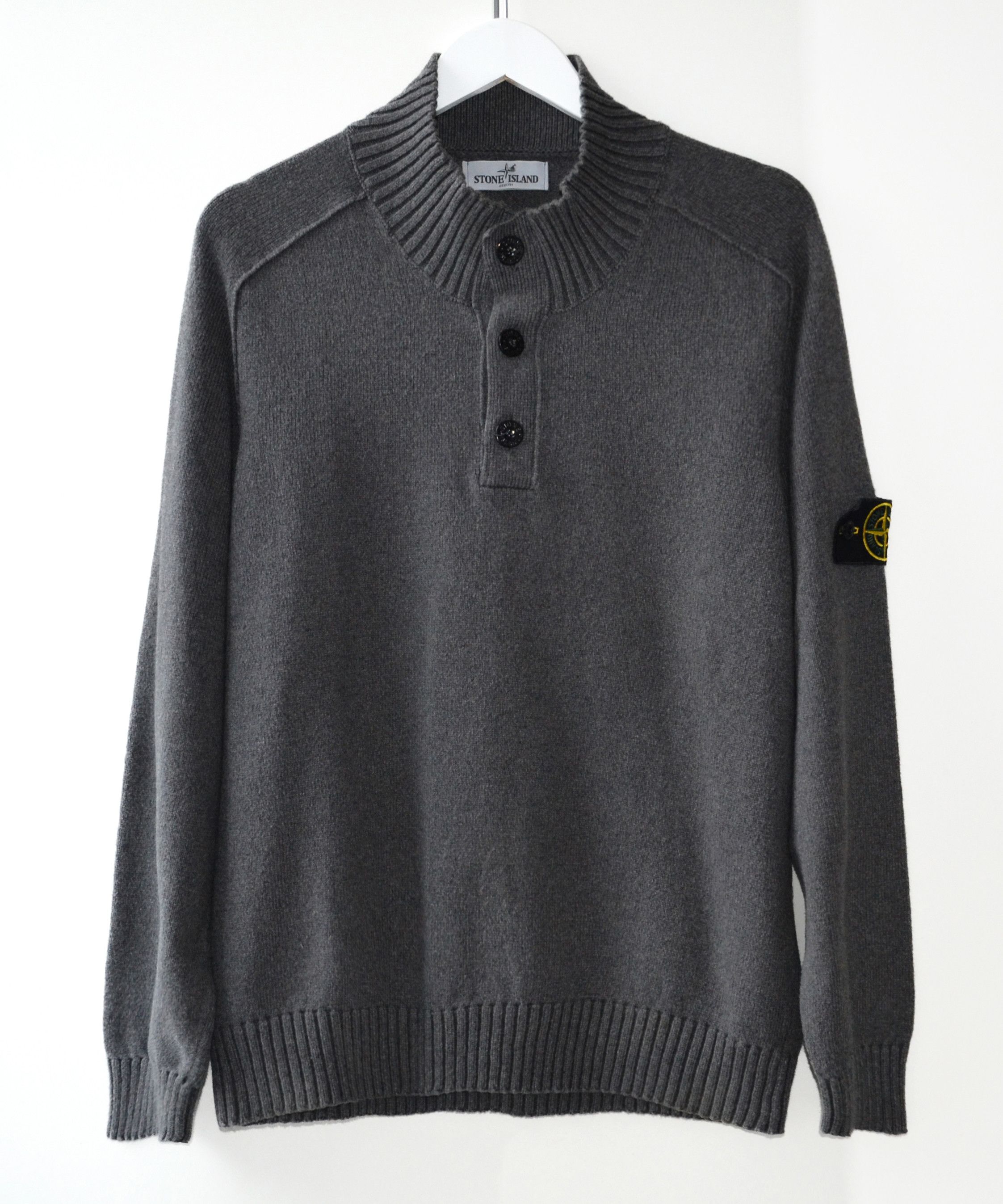 Stone Island STONE ISLAND Sweater Knit Jumper Gray Buttons Size L-XL Size US XL / EU 56 / 4 - 2 Thumbnail