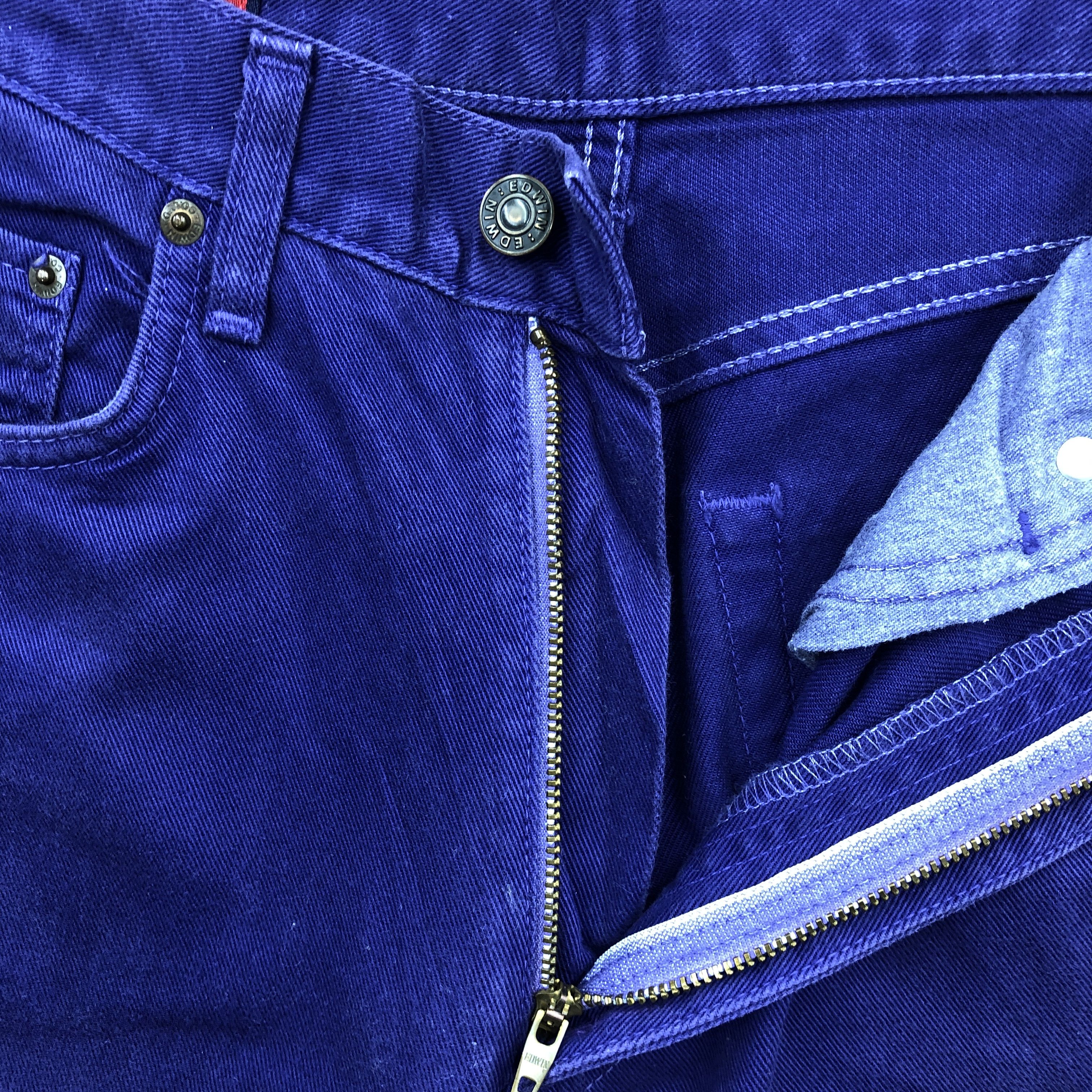 Edwin Vintage Y2K Edwin 503 Purple Wash Jeans Japanese Denim Size 24" / US 00 / IT 34 - 5 Thumbnail