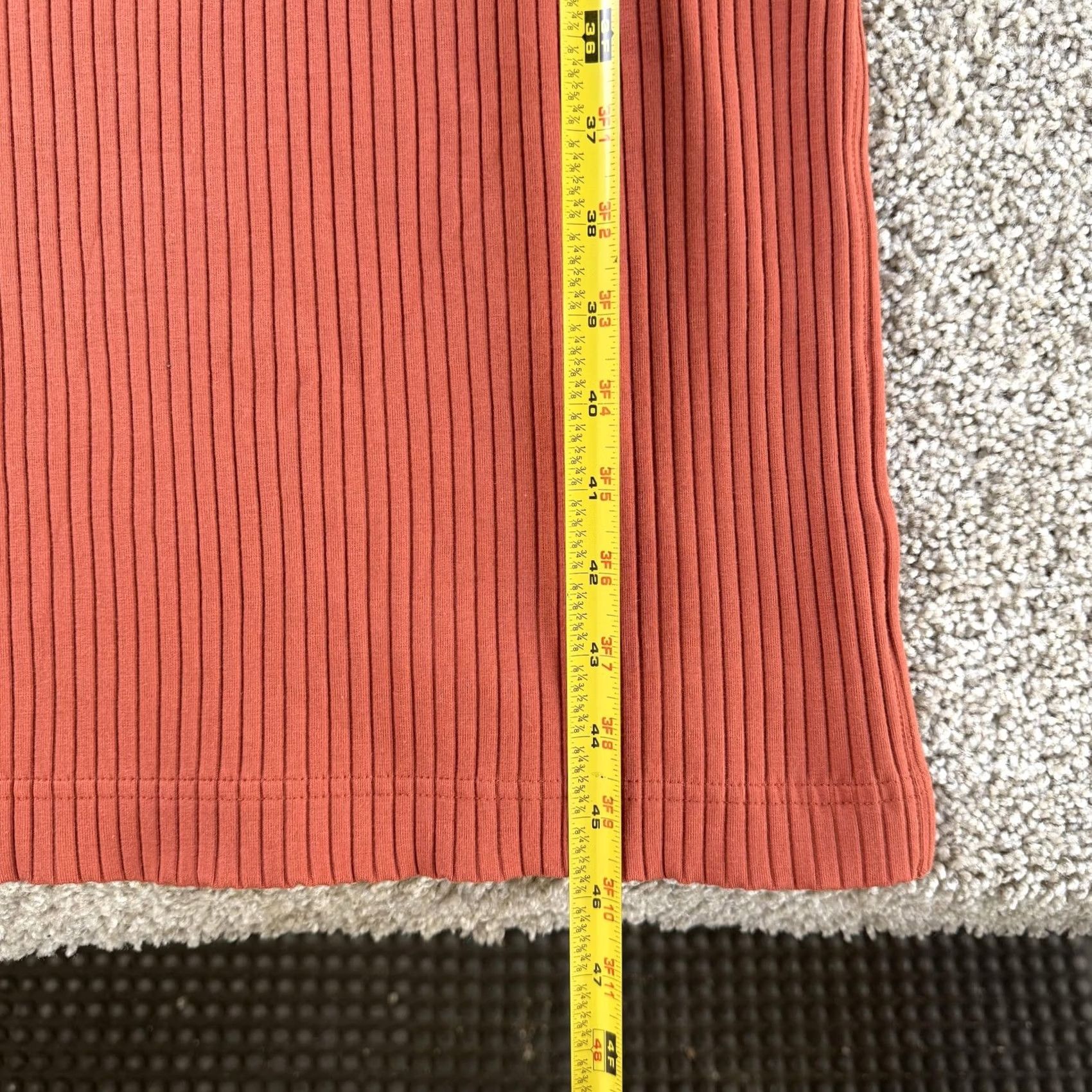 Vintage Ribbed Tank Dress Womens Medium Orange Sleeveless Button Front Long Maxi Knit Size M / US 6-8 / IT 42-44 - 7 Thumbnail