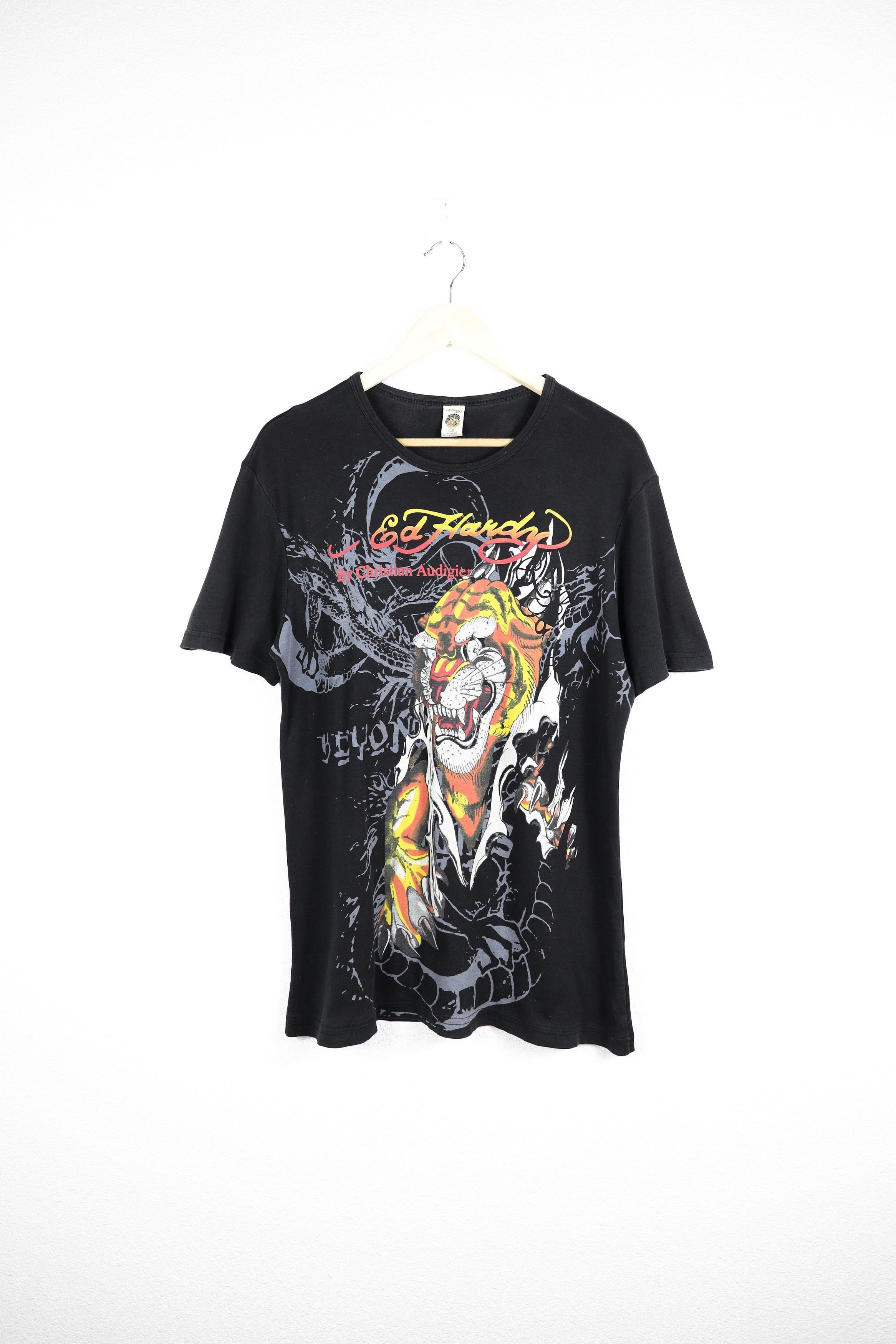 Christian Audigier Vintage Ed Hardy by Christian Audigier Tiger Graphic T-shirt Size US XL / EU 56 / 4 - 1 Thumbnail