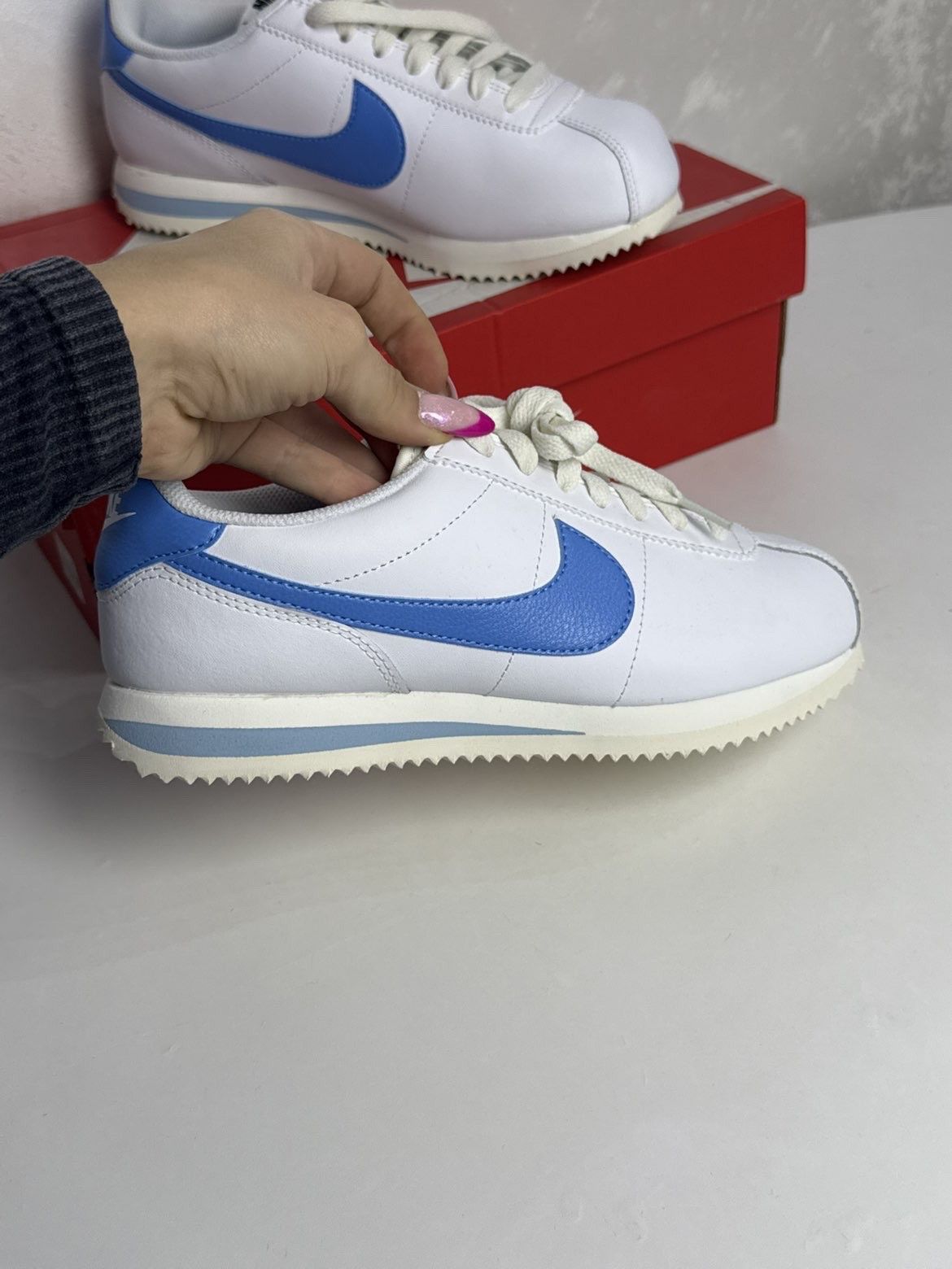 Nike White and blue nike cortez dn1791-102 retro vibe y2k style Size US 8 / IT 38 - 2 Thumbnail