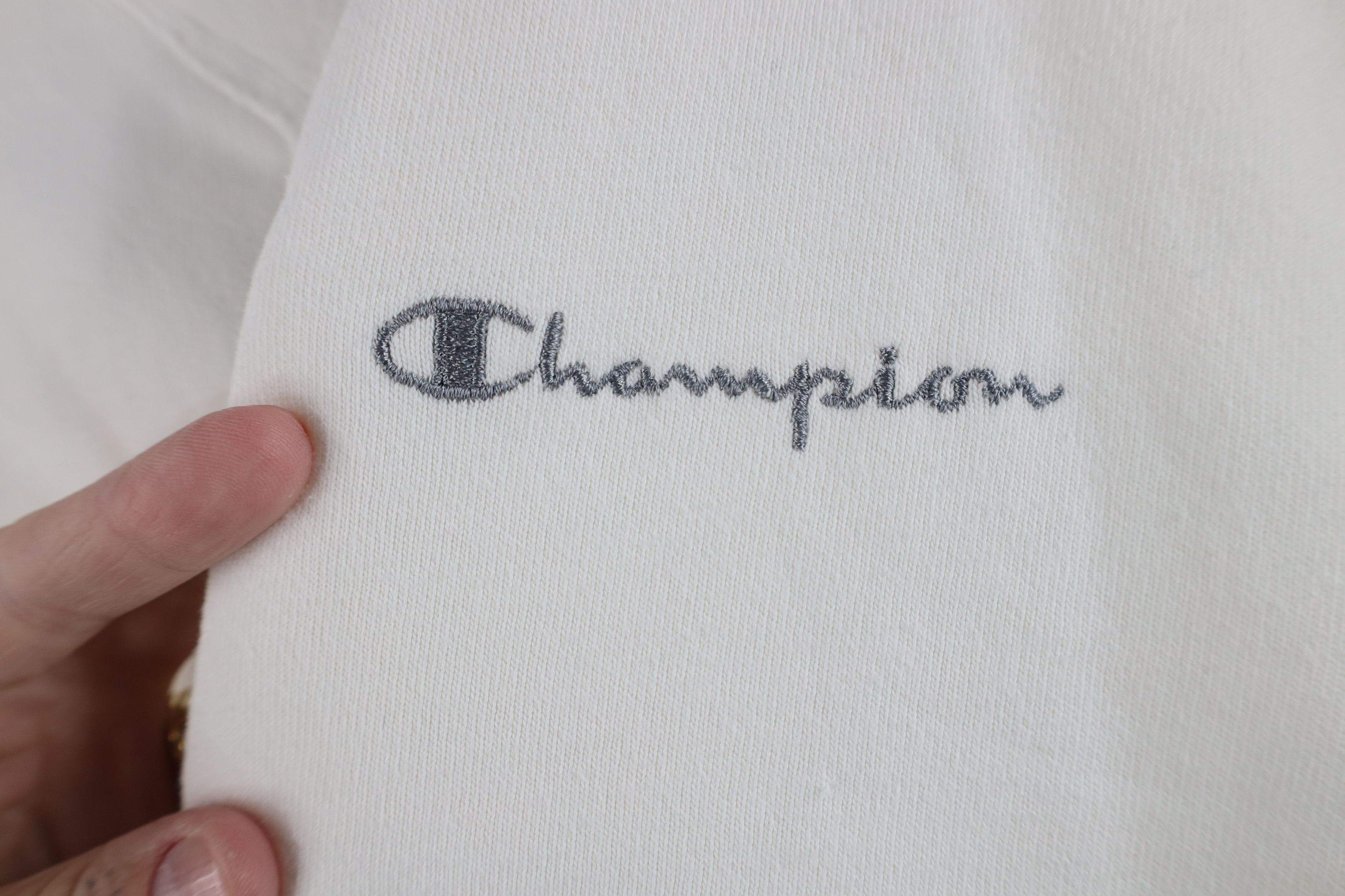 Champion Vintage 90s Champion Spell Out Crewneck Sweatshirt White USA Size US M / EU 48-50 / 2 - 4 Thumbnail
