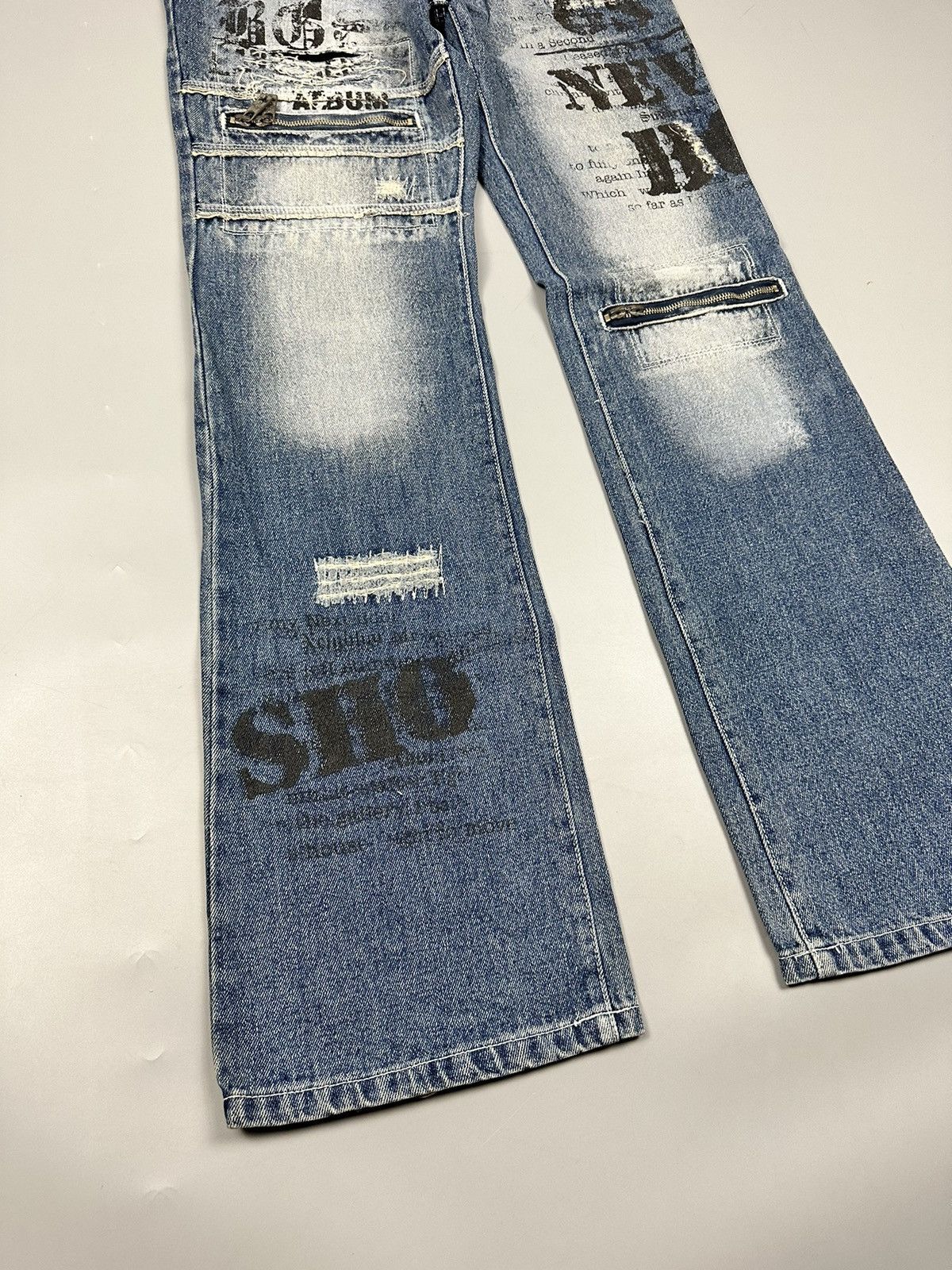If Six Was Nine Distressed Vintage Bernings-Sho Flared Denim Size US 29 - 9 Thumbnail