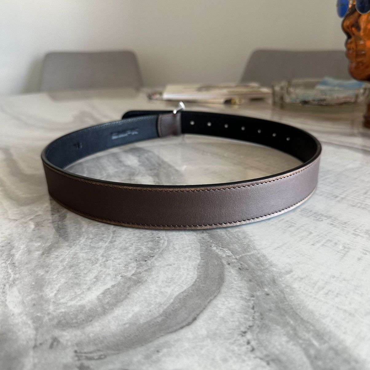 SMFK SMFK Compass Totem Handcrafted Patina Leather Belt Size ONE SIZE - 7 Thumbnail