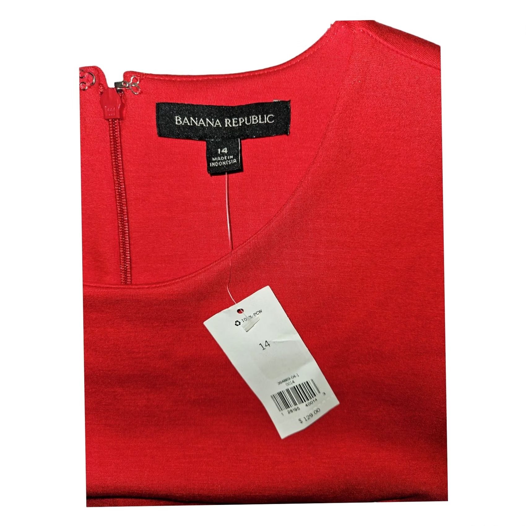 Banana Republic Banana Republic Pencil Dress Red Knee Length 14 3/4 Bell Sleeve Seam Zip NWT Size XL / US 12-14 / IT 48-50 - 2 Thumbnail