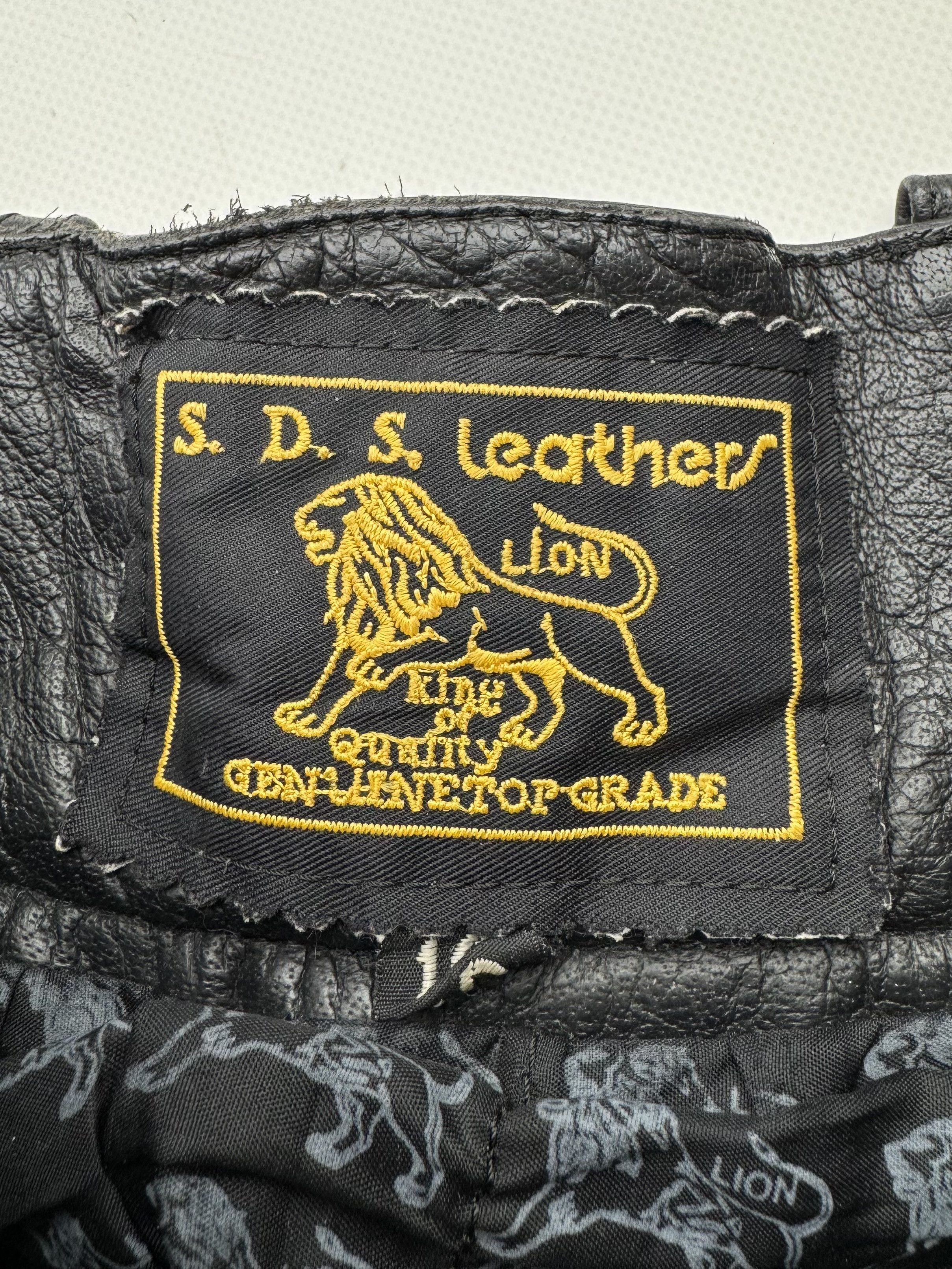 Vintage 90's Leather Biker Pants B508(V321)E2 Size 25" / US 0 / IT 36 - 10 Thumbnail
