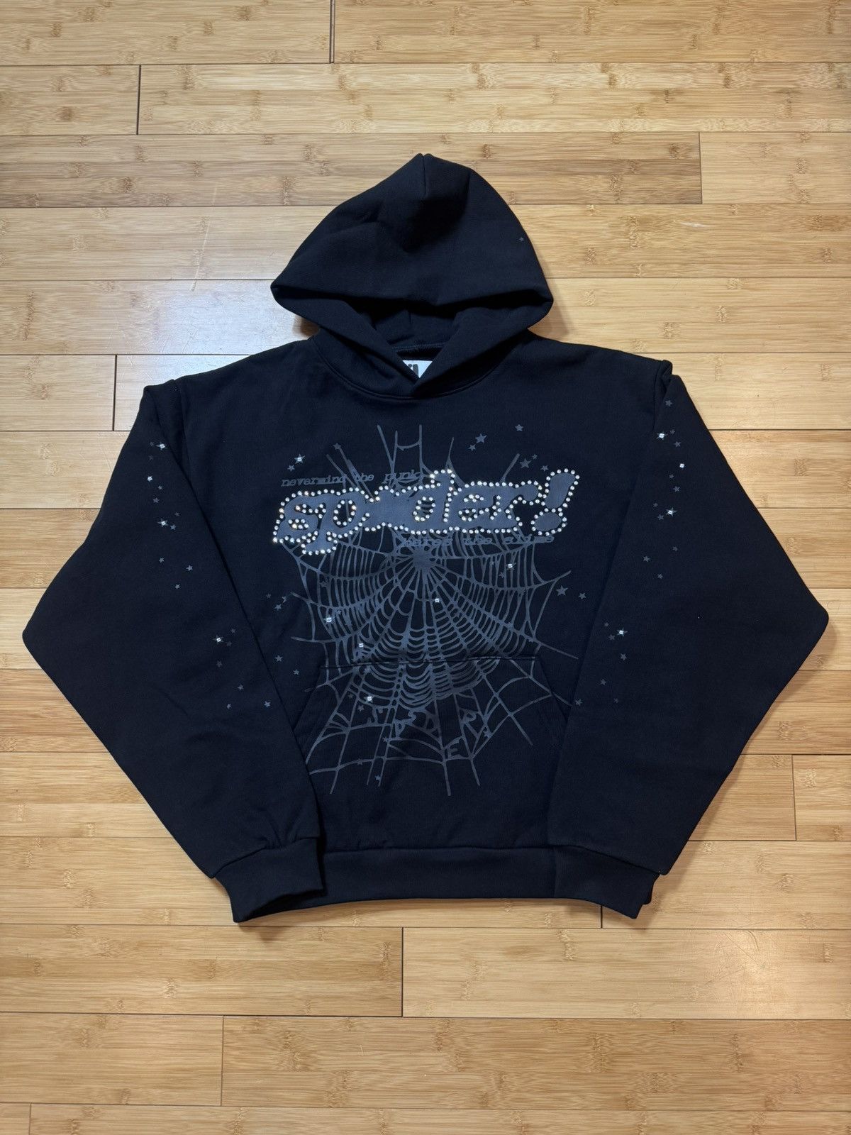 Sp5der SP5DER RHINESTONE PUNK V2 HOODIE BLACK - SIZE L Size US L / EU 52-54 / 3 - 1 Thumbnail