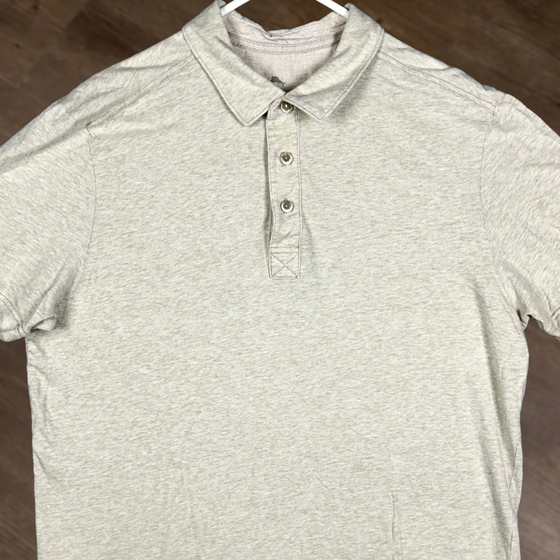 Tommy Bahama Tommy Bahama Polo Shirt Mens XL Light Tan Heathered Classic Casual Short Sleeve Beach Golf Travel Size US XL / EU 56 / 4 - 1 Thumbnail