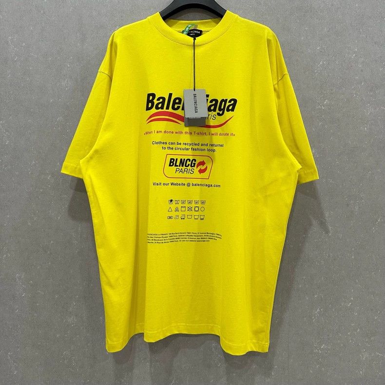 Balenciaga Balenciaga Yellow environmental protection short sleeve Size US XXS / EU 40 - 1 Thumbnail