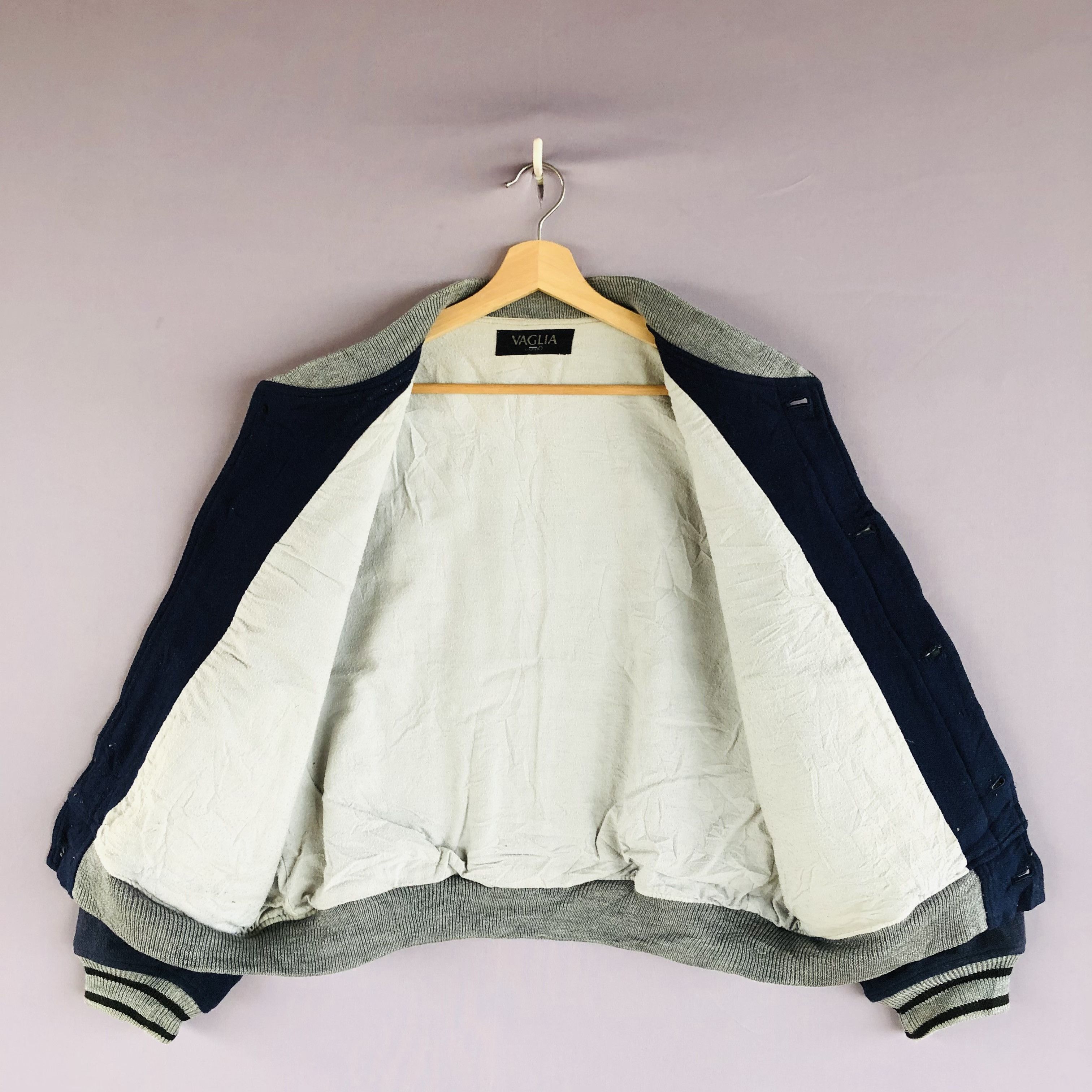 Vintage Vintage 90s Vaglia UOMO Japanese Varsity Wool Bomber Jacket Size US L / EU 52-54 / 3 - 8 Thumbnail