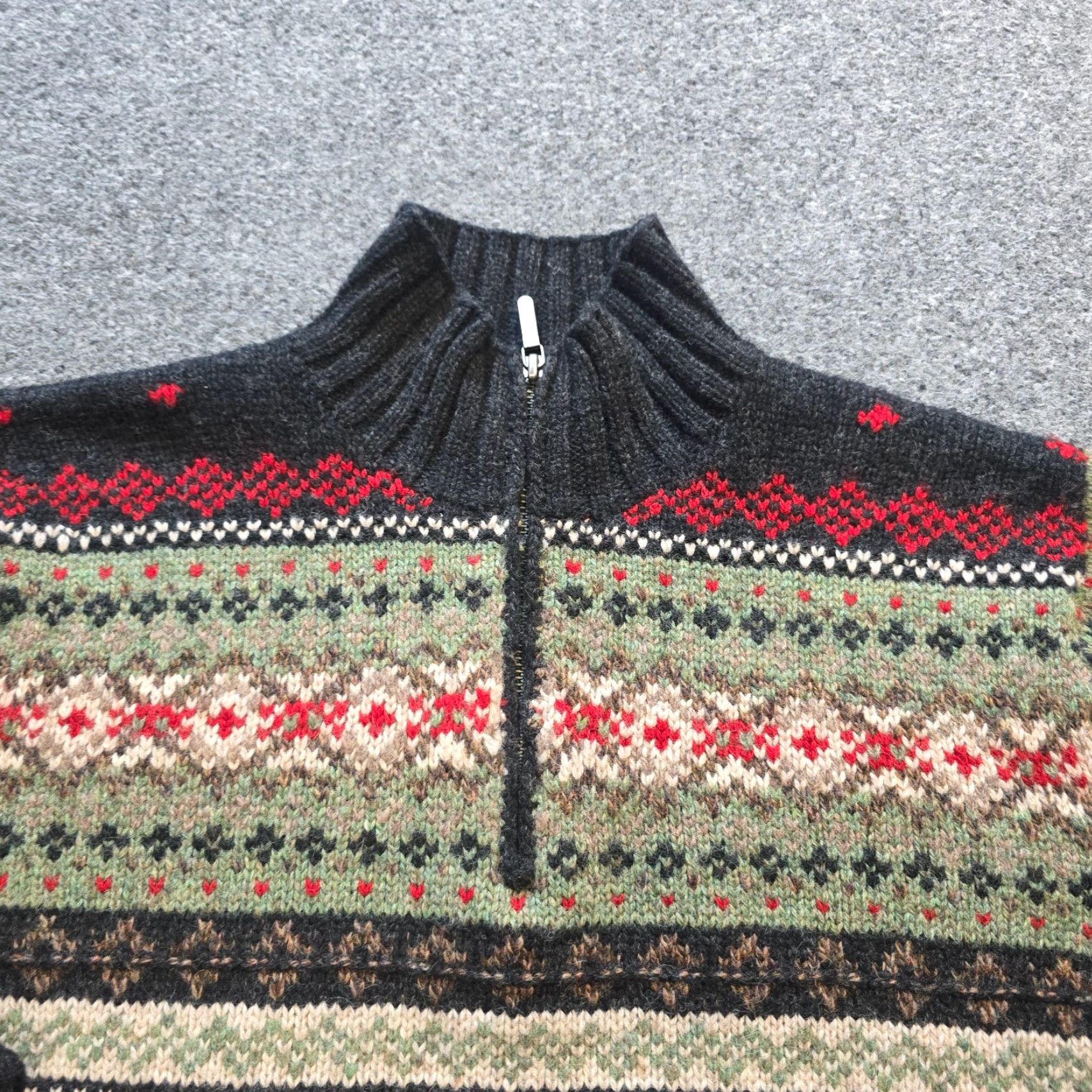 Ralph Lauren VINTAGE Lauren Ralph Lauren Sweater Mens Medium Handknit Wool Fair Isle 1/4 Zip Size US M / EU 48-50 / 2 - 2 Thumbnail