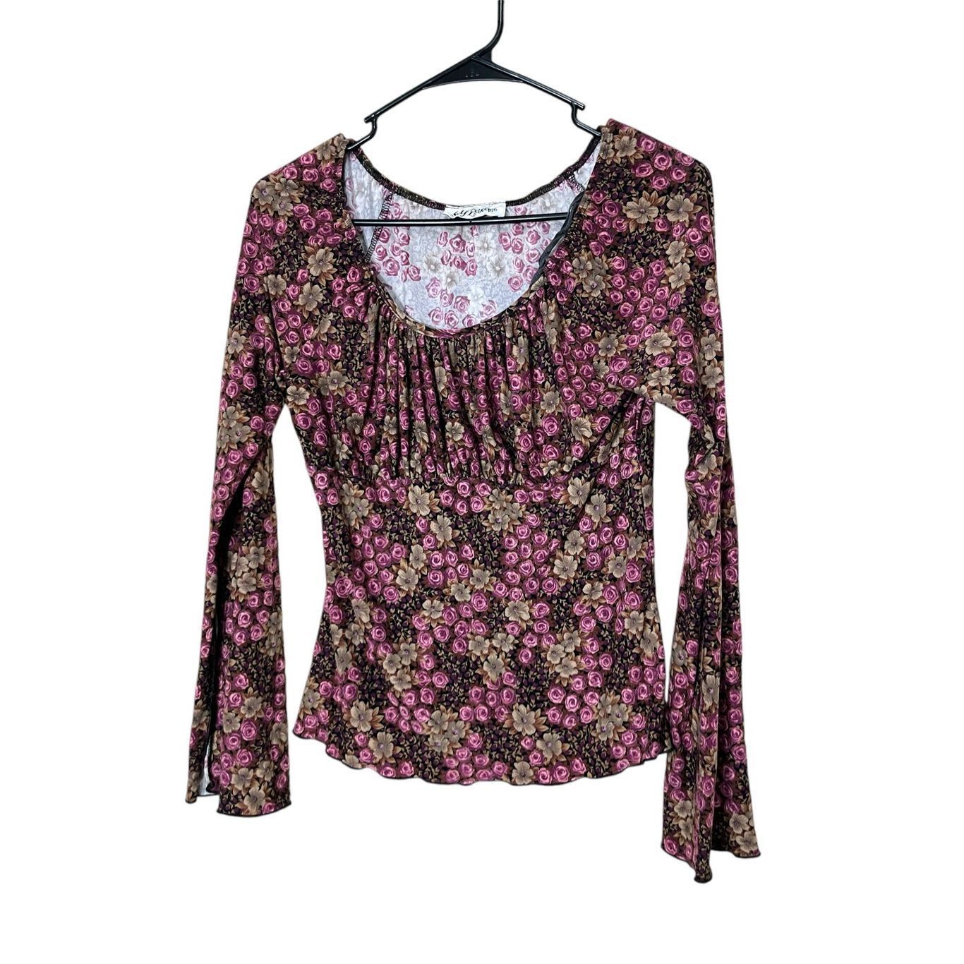 Other Vintage Self Esteem Y2K Floral Print Babydoll Blouse Size M / US 6-8 / IT 42-44 - 6 Thumbnail