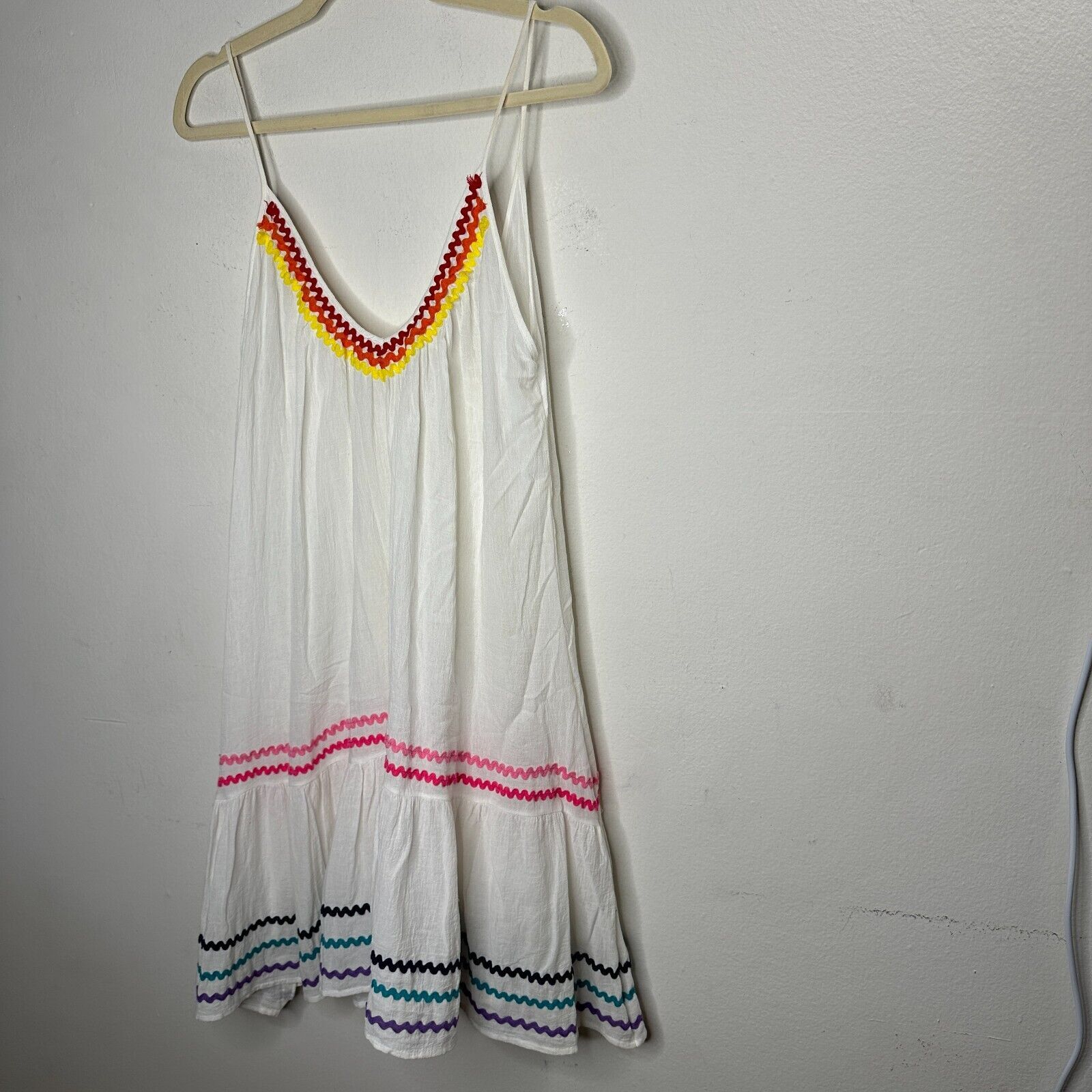 Other 9 Seed St Tropez Rainbow Trim VNeck Mini Pleats Sun Dress OS Size ONE SIZE - 1 Thumbnail