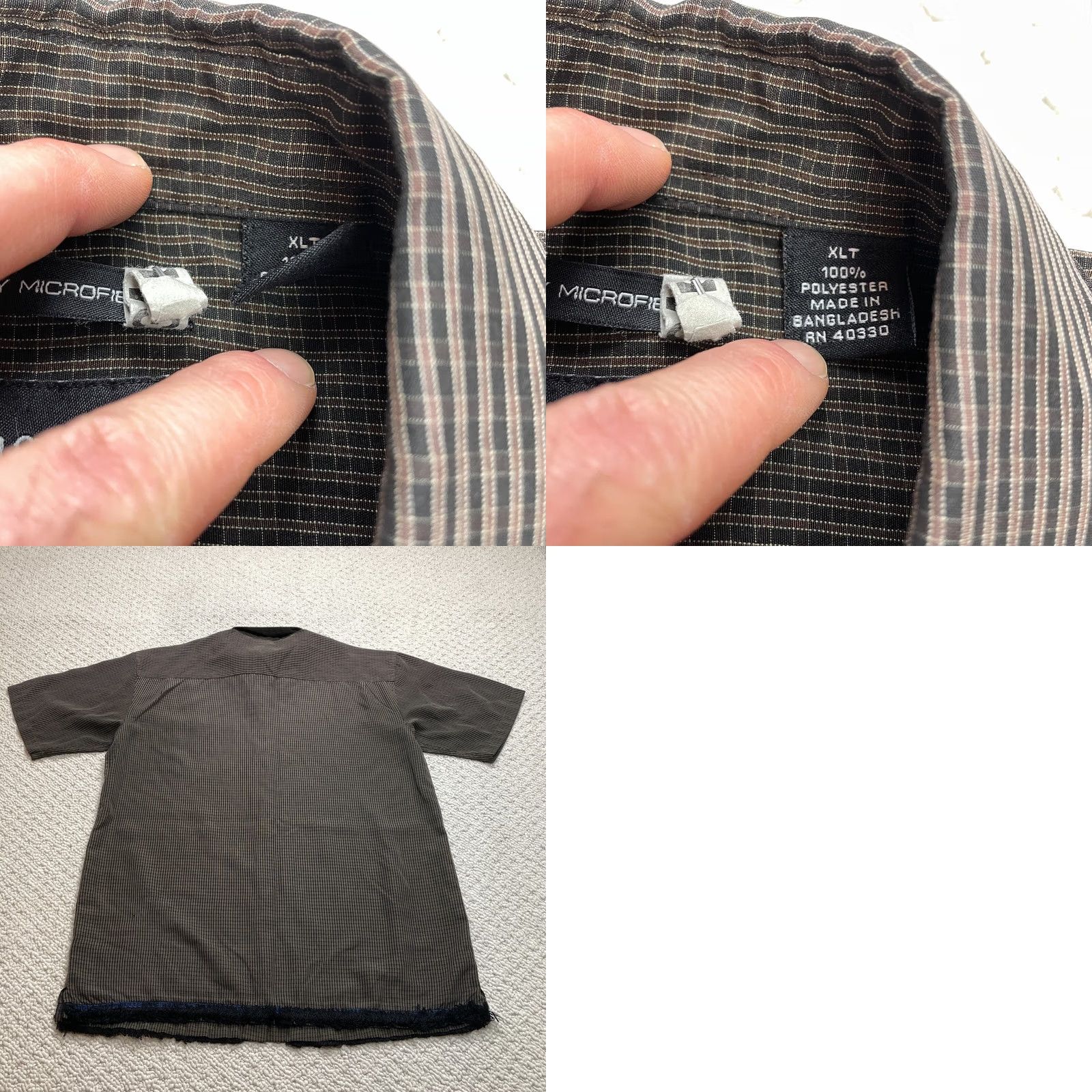 Haggar Haggar Button Down Shirt Mens XLT Brown Plaid Microfiber Button-Front Short Sleeve Casual Business Workwear Size US XL / EU 56 / 4 - 8 Thumbnail