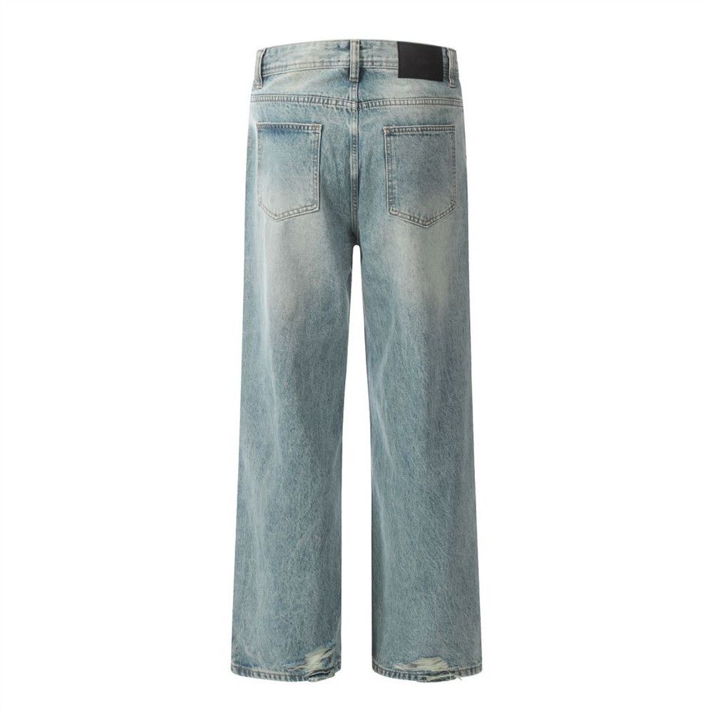 Japanese Brand × Vintage Men's punk distressed loose wide-leg ripped washed jeans Size US 32 / EU 48 - 3 Thumbnail