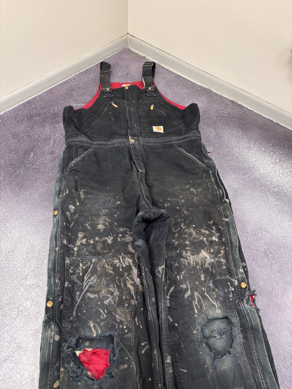 Carhartt Vintage Carhartt R38 BLK Bib Overalls Double Knee Insulated Size US 40 / EU 56 - 6 Thumbnail