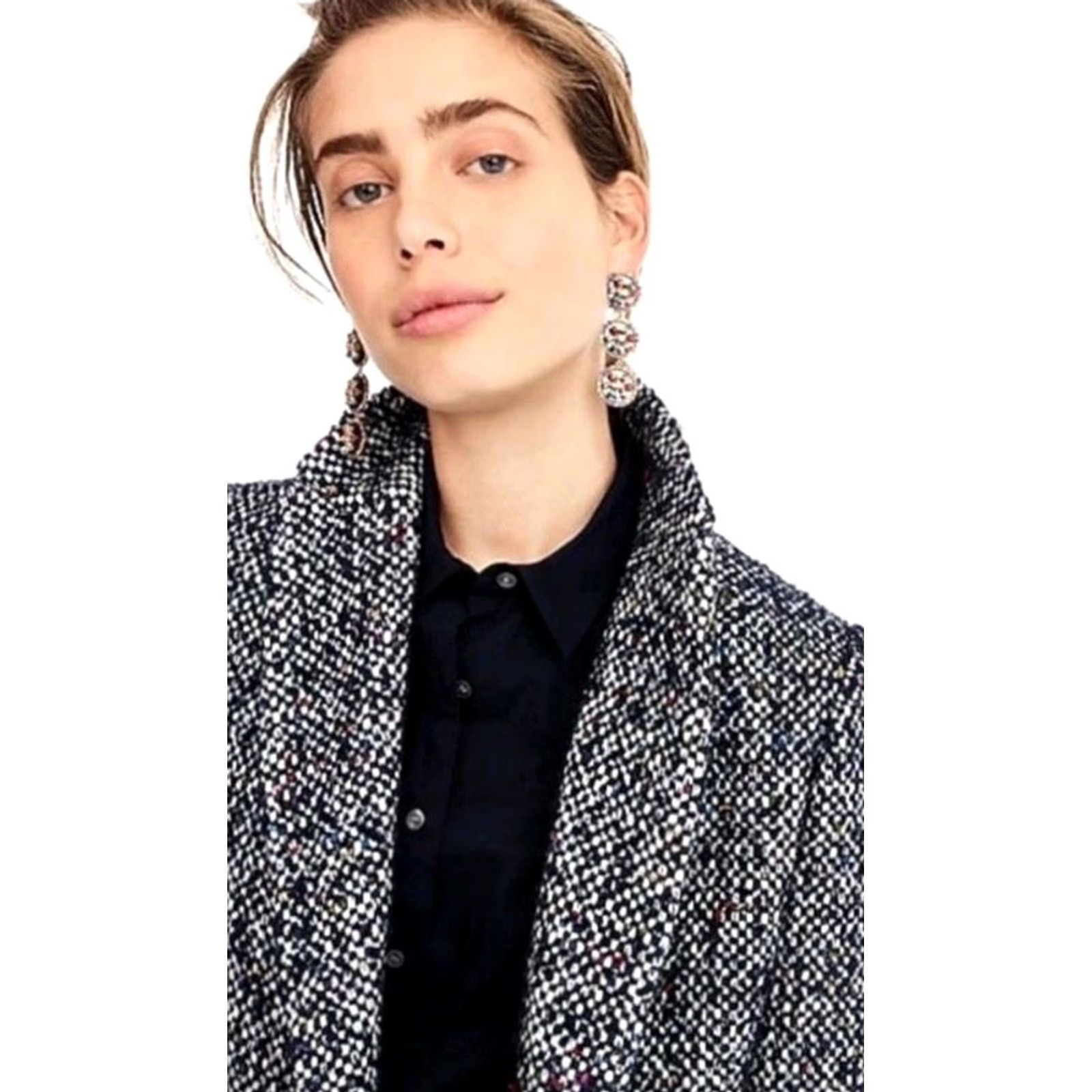 J.Crew J.CREW DAPHNE COAT ITALIAN TWEED Multicolor Wool Blend Womens Size 0 EUC H2076 Speckle Basic Coat Size XS / US 0-2 / IT 36-38 - 2 Thumbnail