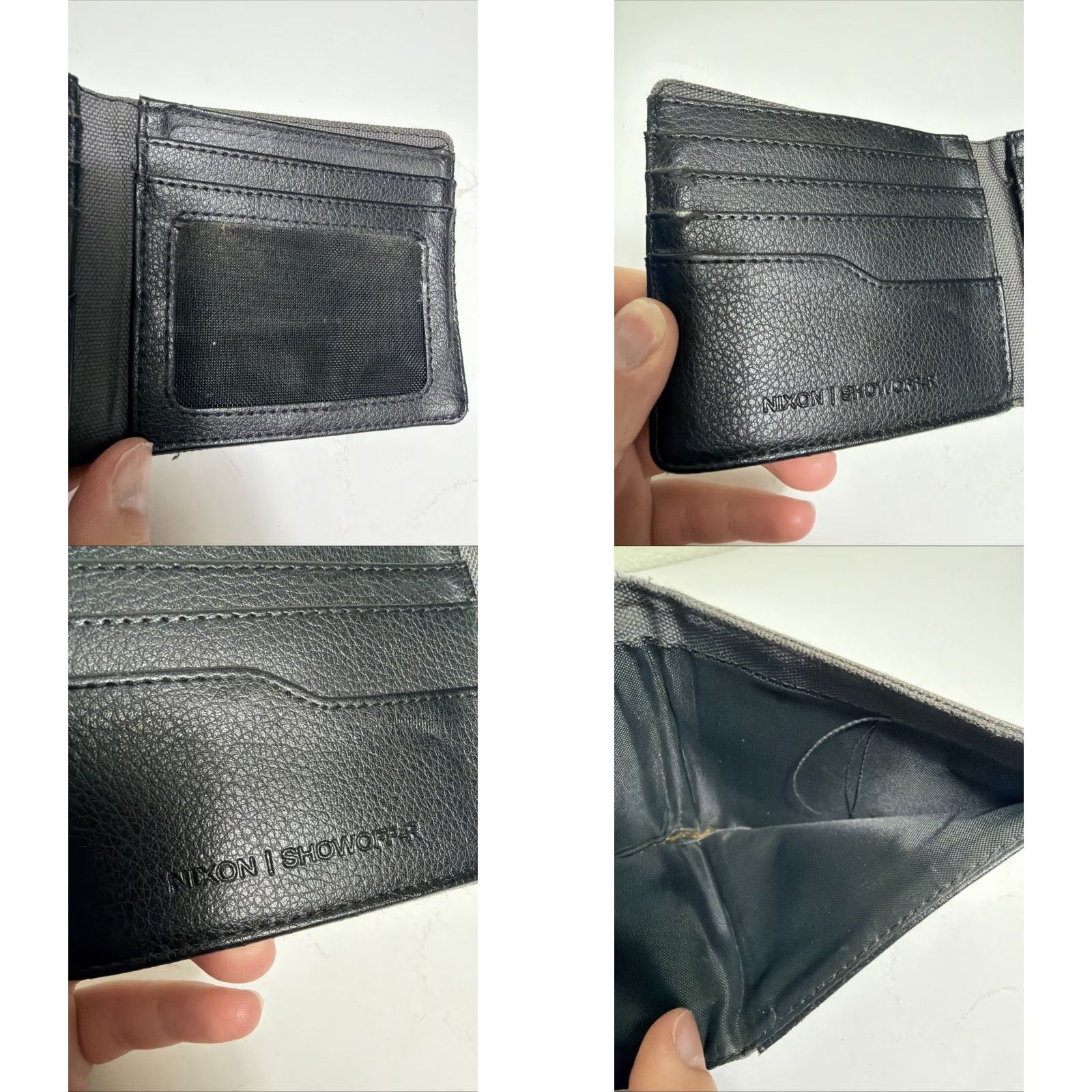 Nixon Nixon Showoff Wallet Bifold Men Canvas Leather Gray Black 4x3.5 Size ONE SIZE - 9 Thumbnail