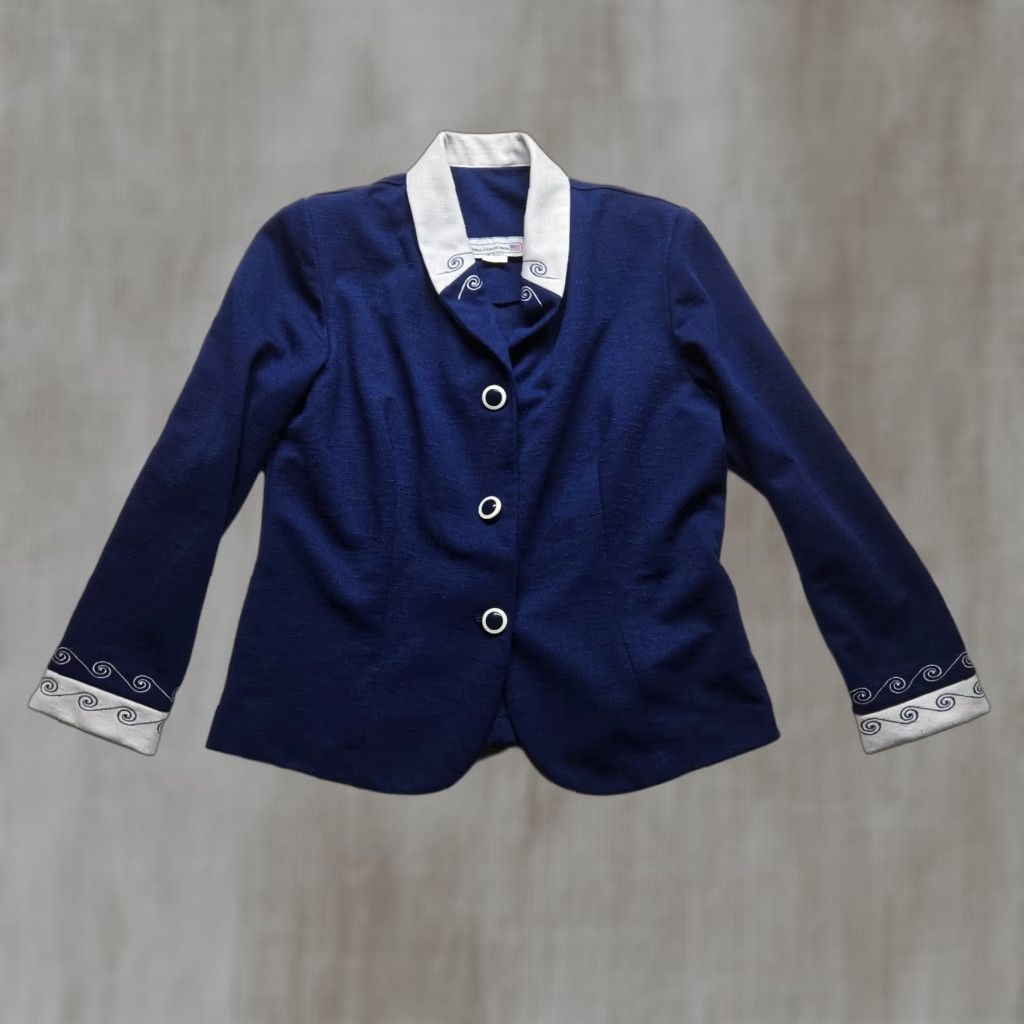 Vintage VINTAGE Pablo Collection Blazer Shirt Jacket Women 14P Petite Blue Teal Solid USA 90s Mens Womens Girls? Size XL / US 12-14 / IT 48-50 - 1 Thumbnail
