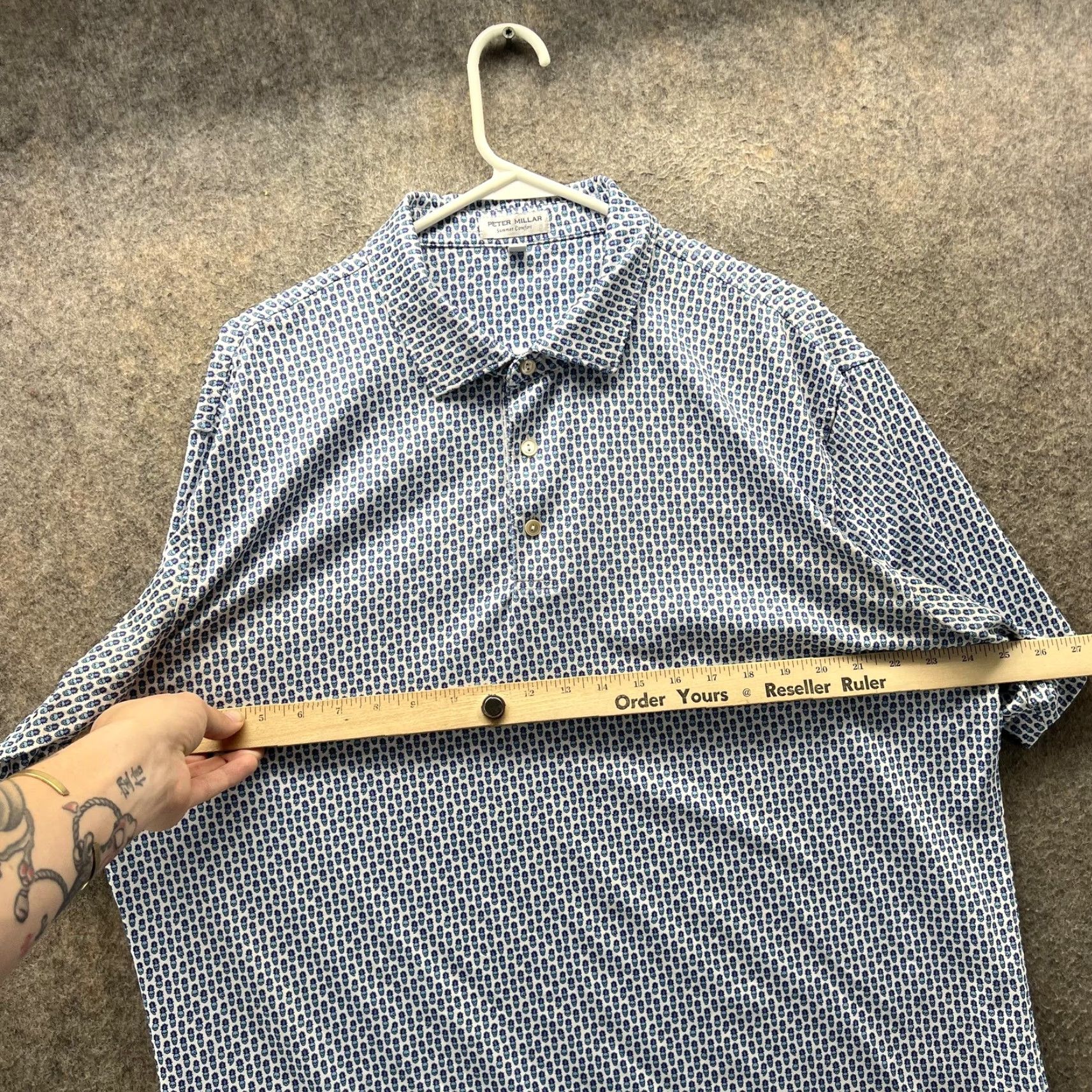 Peter Millar Peter Millar Polo Shirt Mens L Blue Summer Comfort Pineapple Print Golf Size US L / EU 52-54 / 3 - 4 Thumbnail