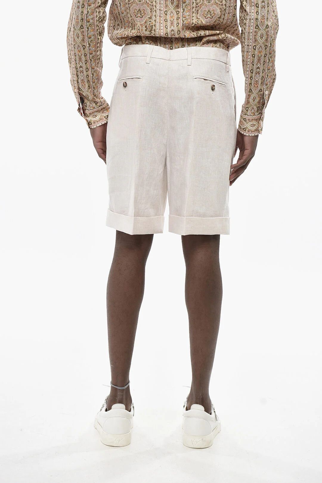 Valentino og1mm0426 Linen Short in Beige Size US 32 / EU 48 - 2 Thumbnail