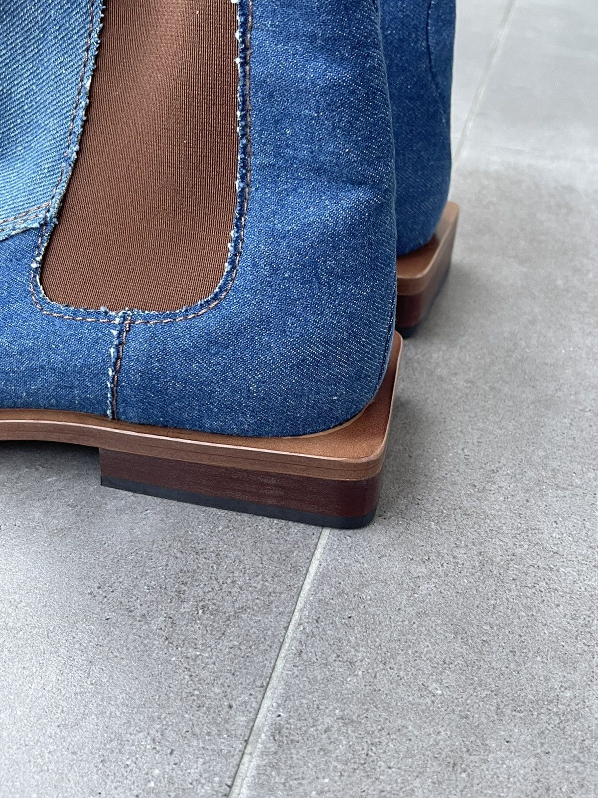Ahluwalia !DS! SS23 Ahluwalia Tabali Denim Ankle Boots Size US 12 / EU 45 - 11 Thumbnail