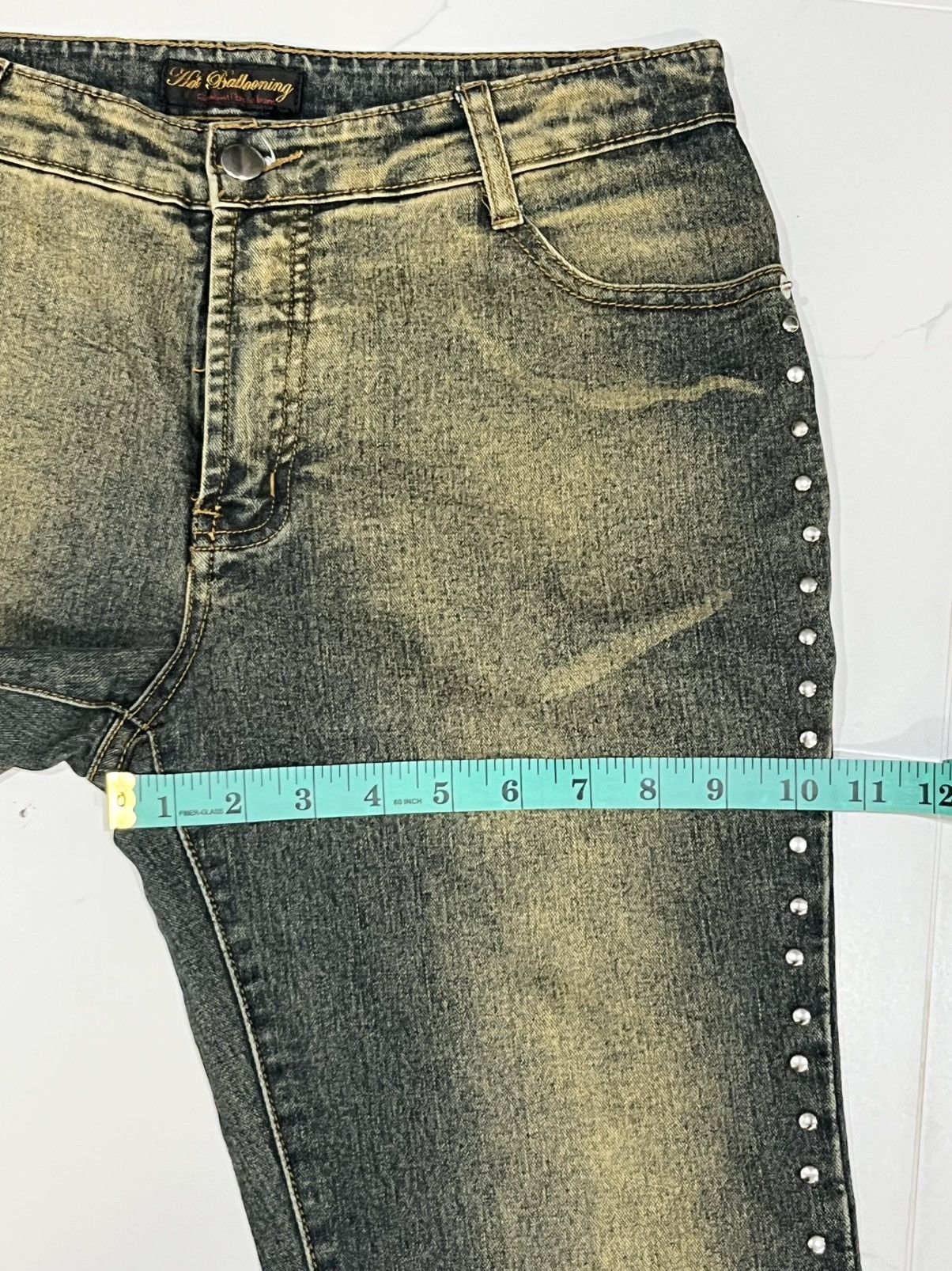 Japanese Brand Japan Hot Ballooning Mud Wash Studded Flared Jeans Size US 30 / EU 46 - 21 Thumbnail