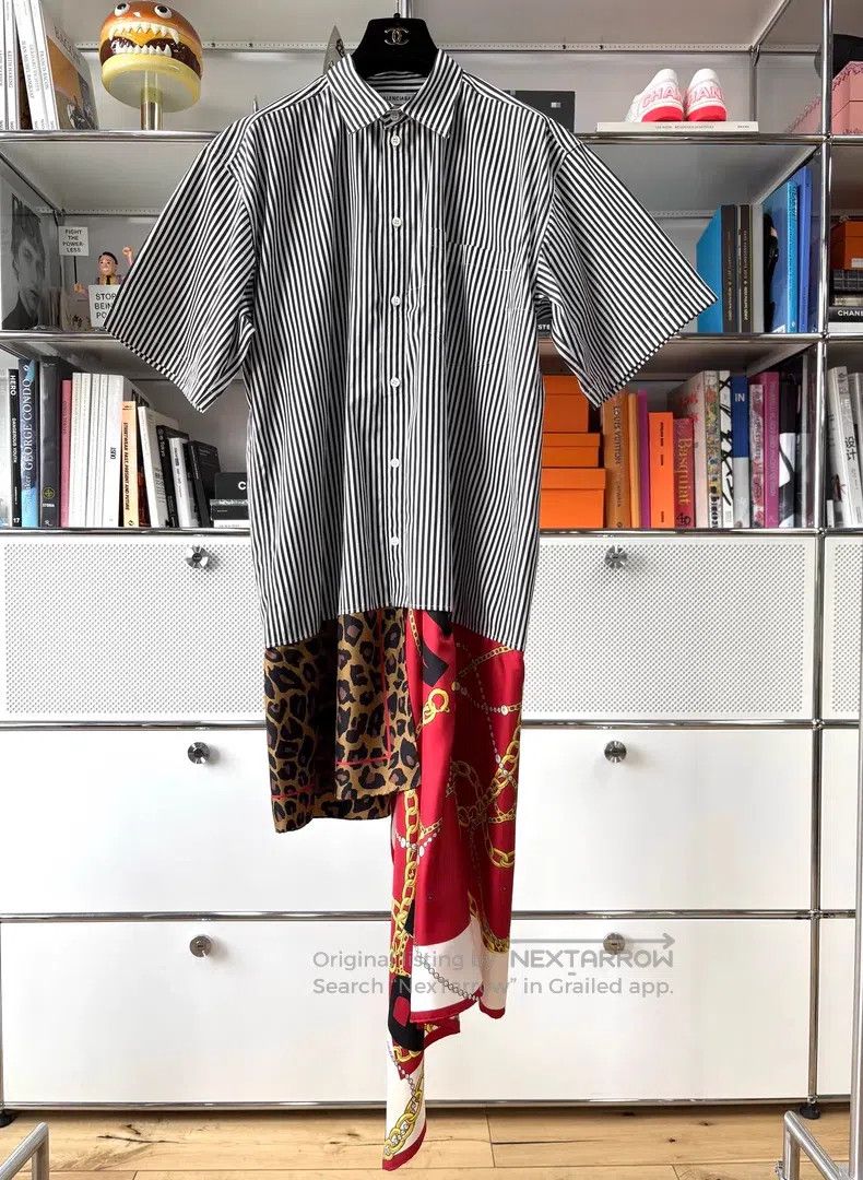 Balenciaga Balenciaga Black and White Striped Silk Shirt Dress Size XXS / US 00 / IT 34 - 2 Thumbnail