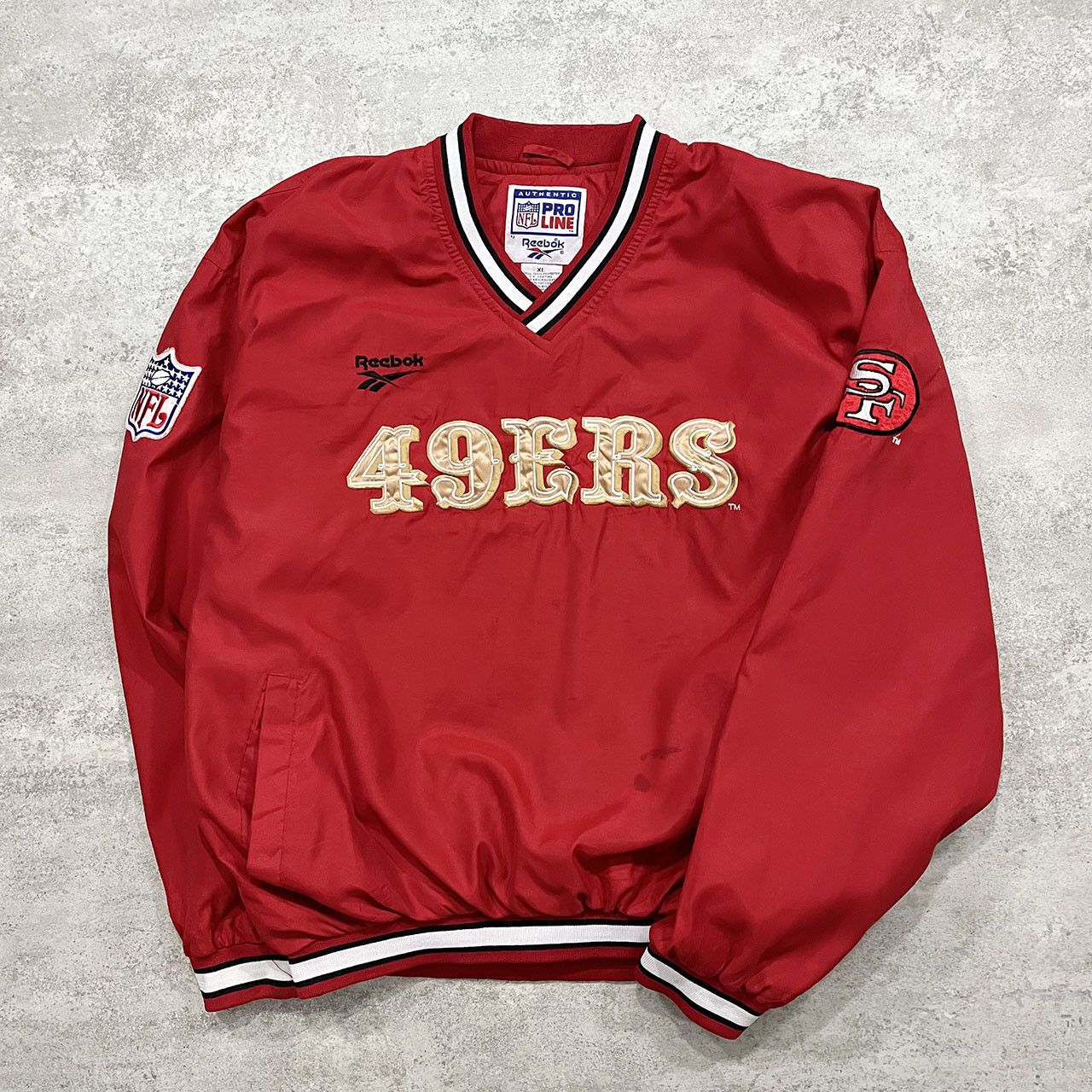 image of VTG 90's Nfl San Francisco 49Ers Reebok Jacket Pullover in Red, Men's (Size XL)