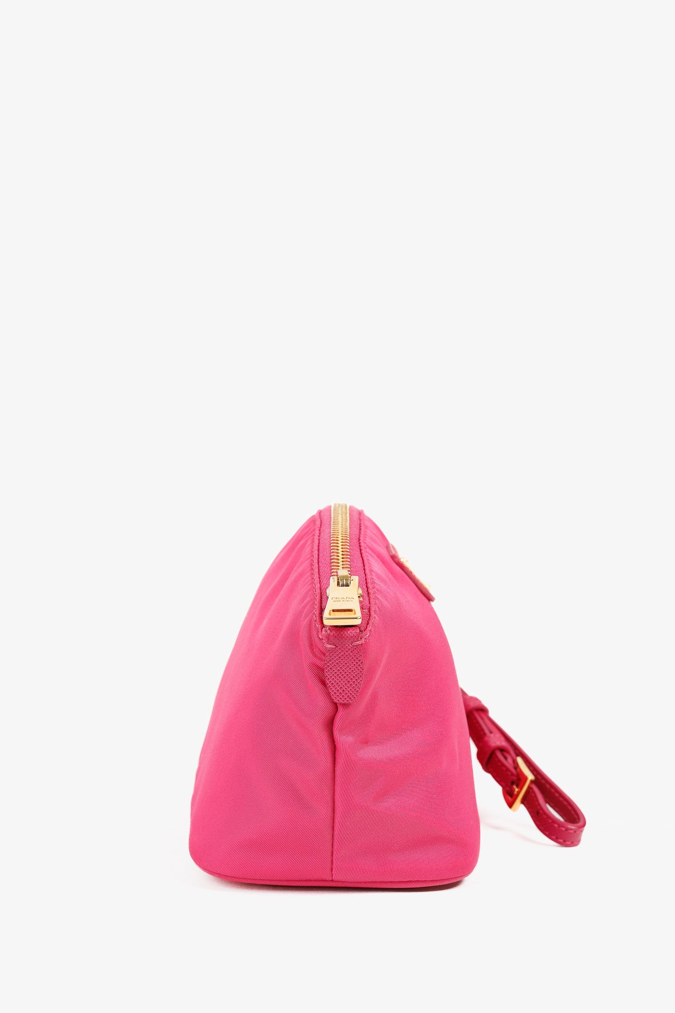 Prada Prada Vintage Fuchsia Pink Tessuto Nylon Wristlet Pouch Size ONE SIZE - 3 Thumbnail