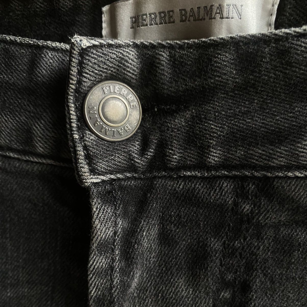 Balmain Balmain Charcoal Grey Knees Dart Biker Jeans Size US 34 / EU 50 - 5 Thumbnail