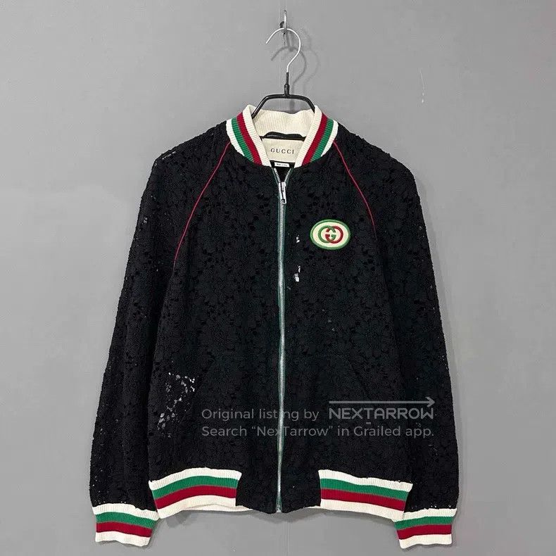 Gucci Lace hollow zipper jacket