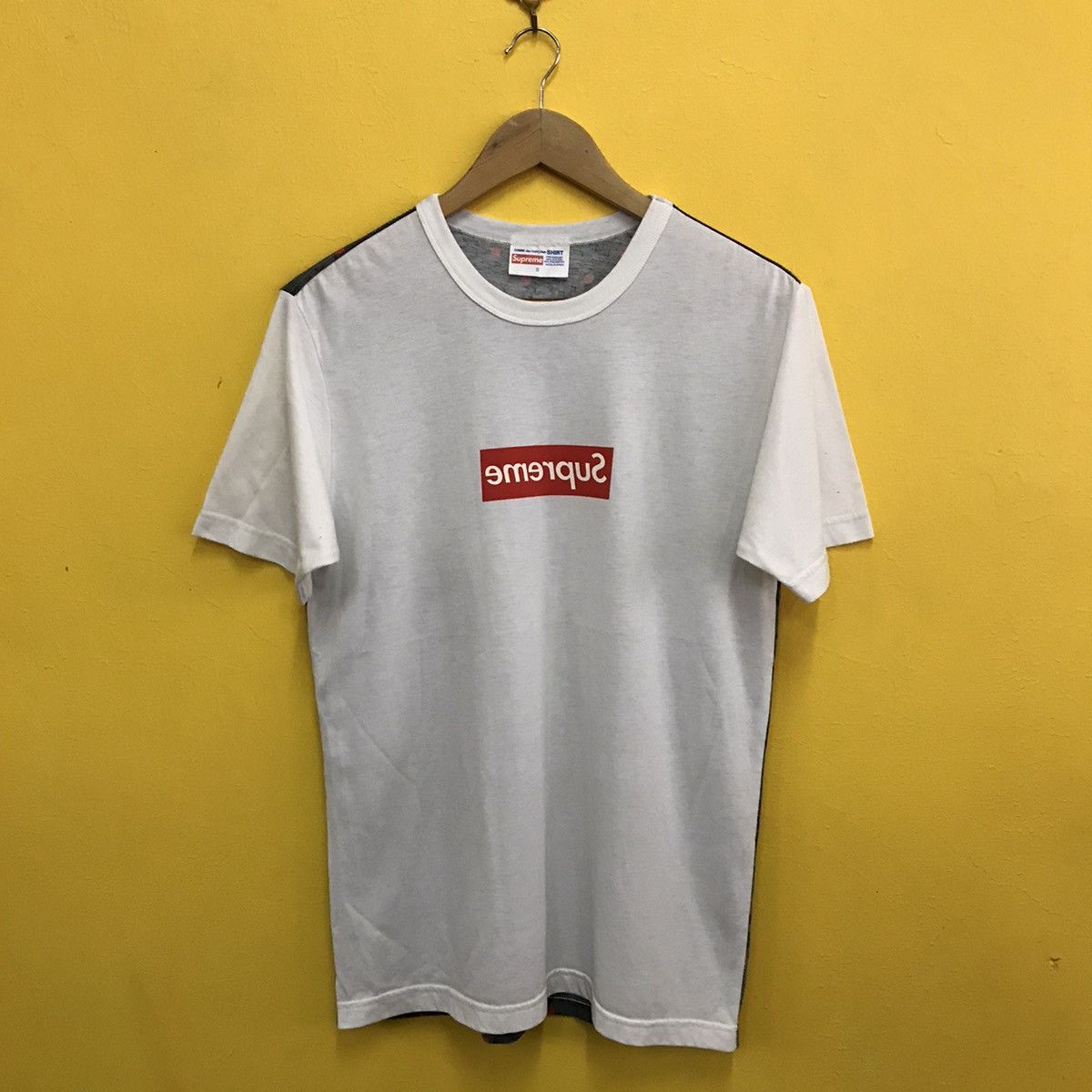 Image of Cdg Cdg Cdg x Supreme Cdg Box Logo T Shirt in White, Men's (Size Small)