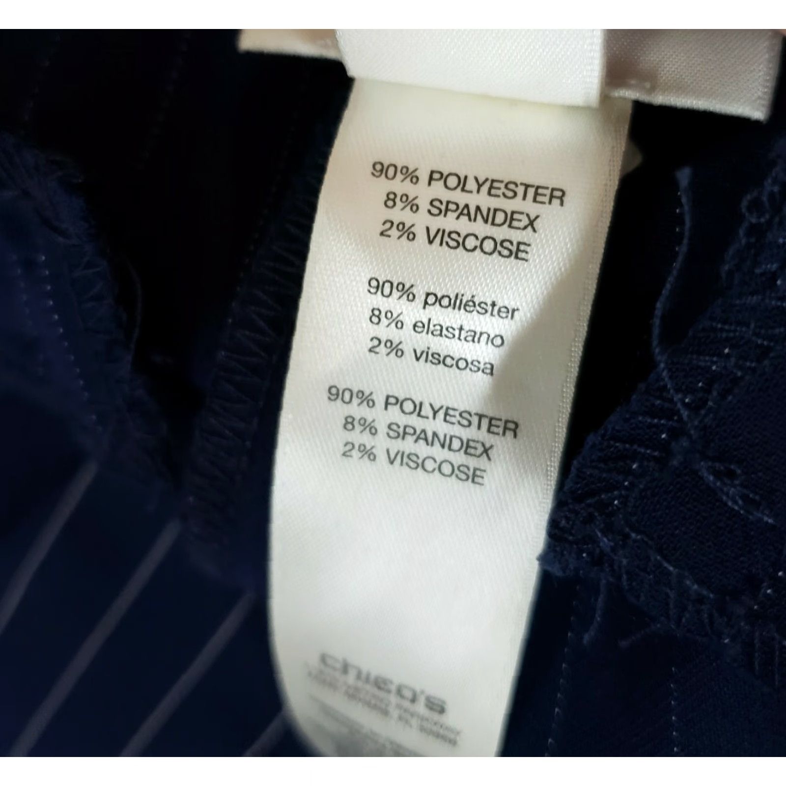 Vintage Chico's Womens Ankle Pants Sz 10 Blue White Striped High Rise Size 32" / US 10 / IT 46 - 7 Thumbnail