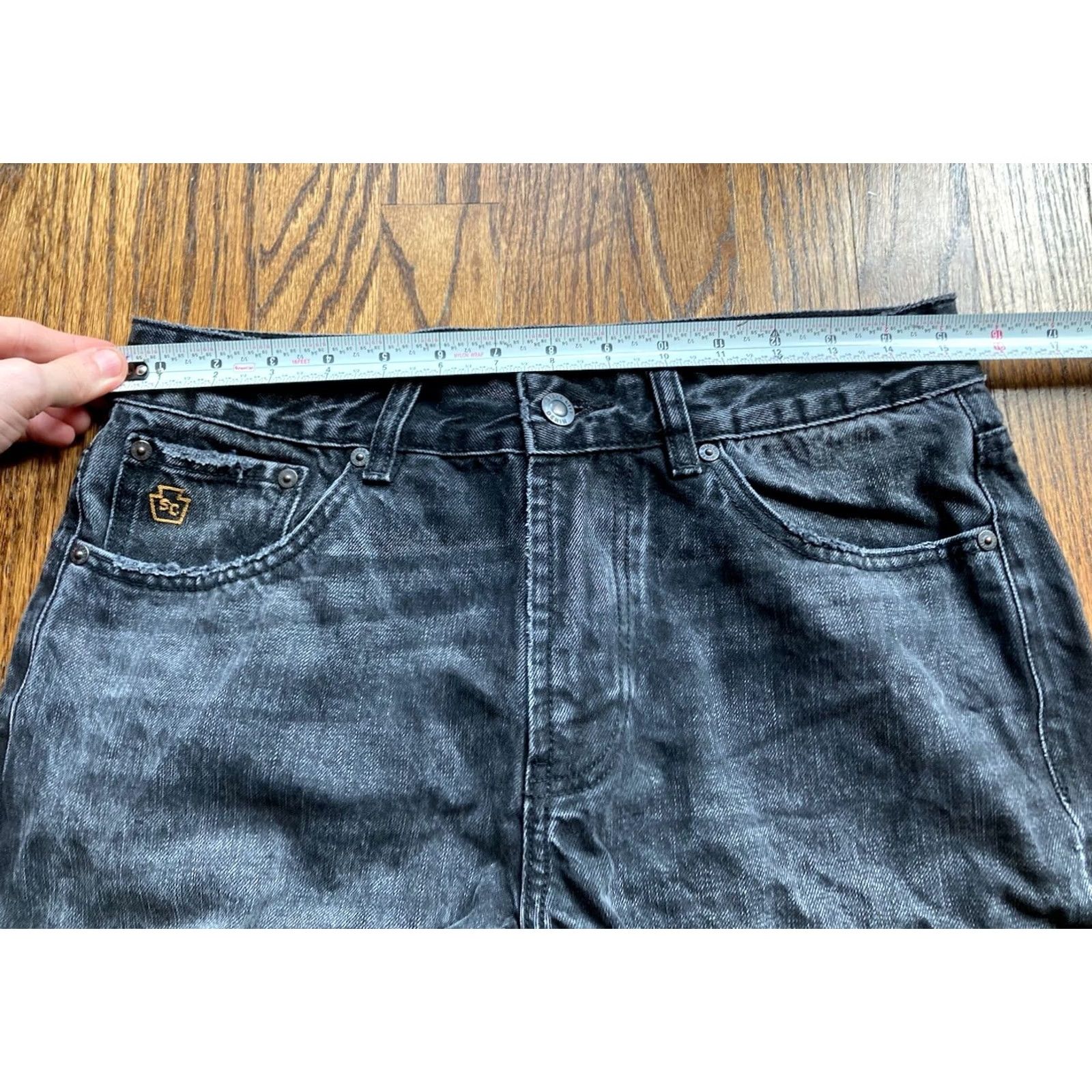 Vintage Steel City Jeans Mens Size 30x30 Black Denim Straight Leg Regular Cotton Jeans 30x30 City Inseam 30 Mens Size US 30 / EU 46 - 7 Thumbnail