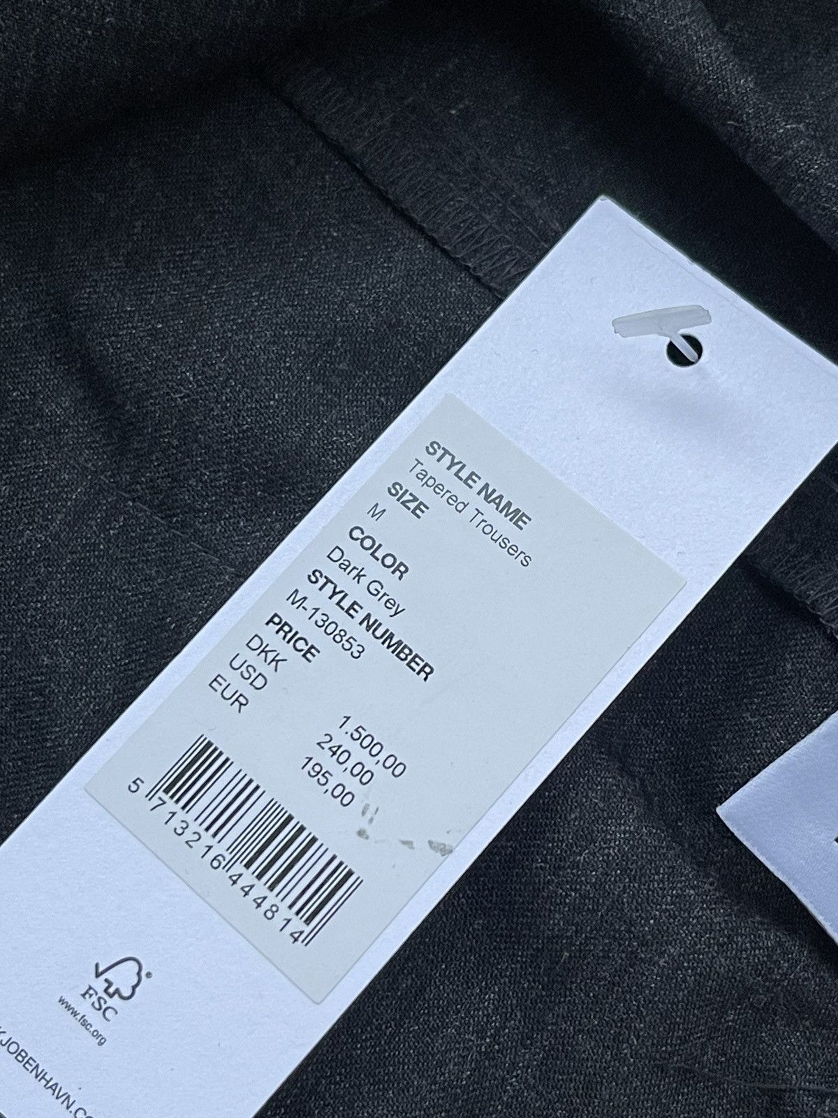 Han Kjobenhavn !DS! AW22 Han Kjobenhavn Tapered Dark Grey Trousers Size US 32 / EU 48 - 18 Thumbnail